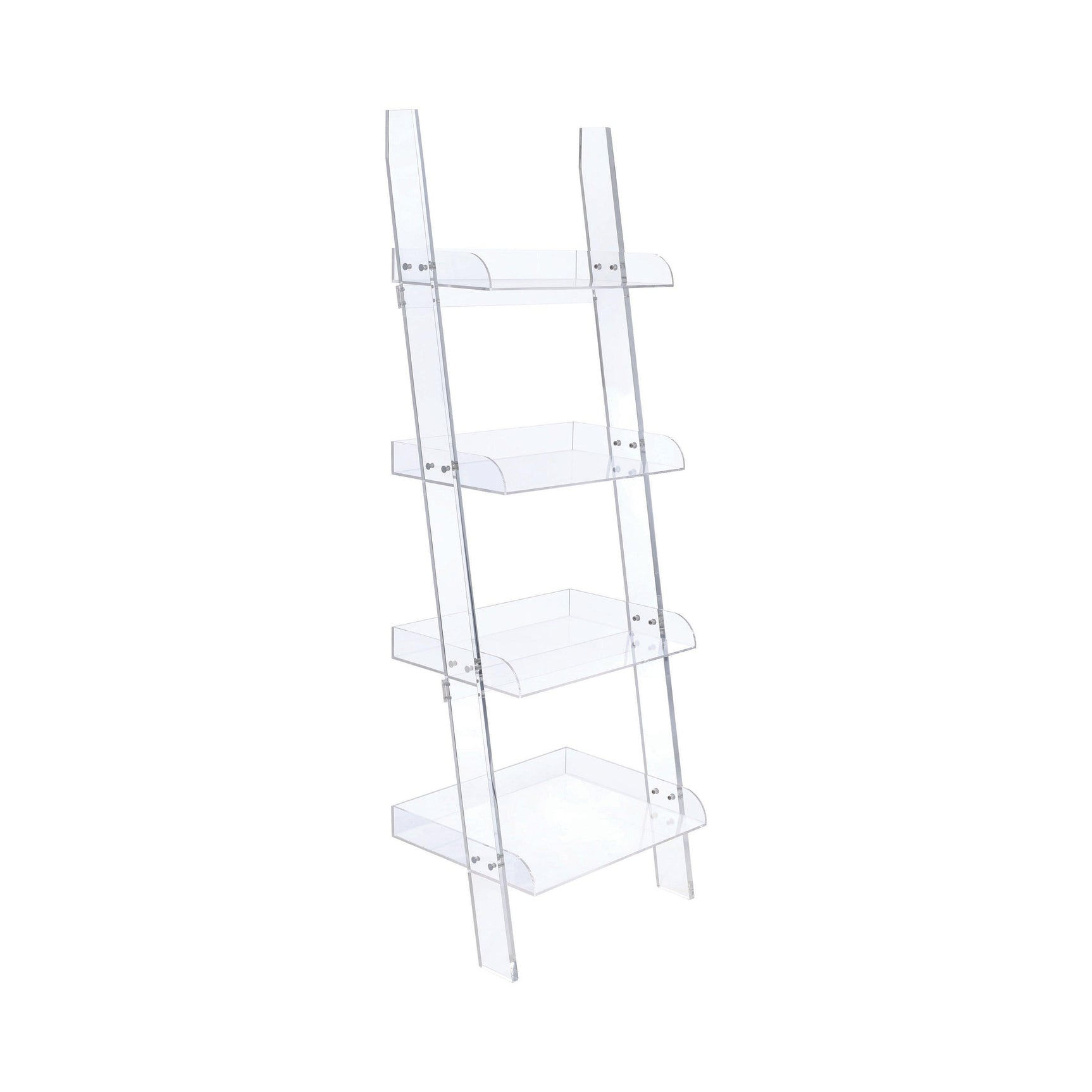 Amaturo 4-Shelf Ladder Bookcase Clear - Ella Furniture
