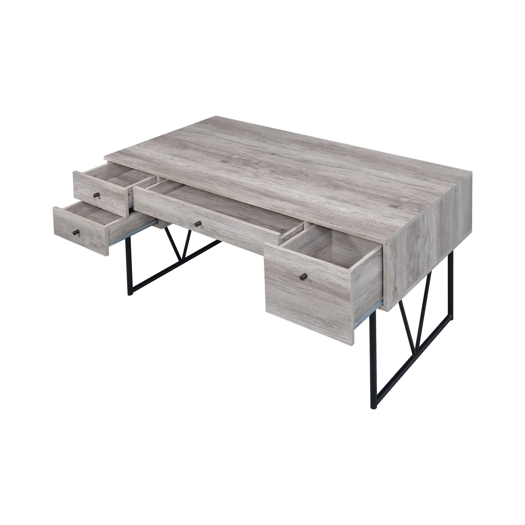 Analiese 4-Shelf Bookcase Grey Driftwood - Ella Furniture