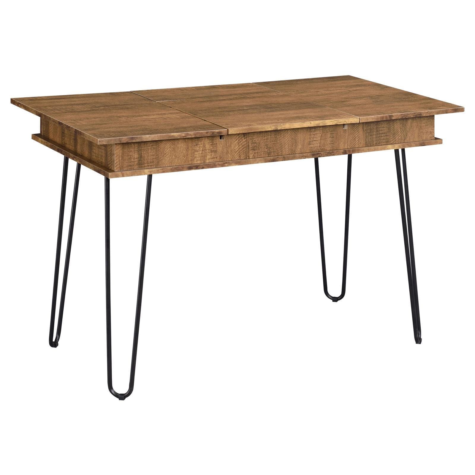 Sheeran Rustic Amber Writing Desk W/ Outlet - Ella Furniture