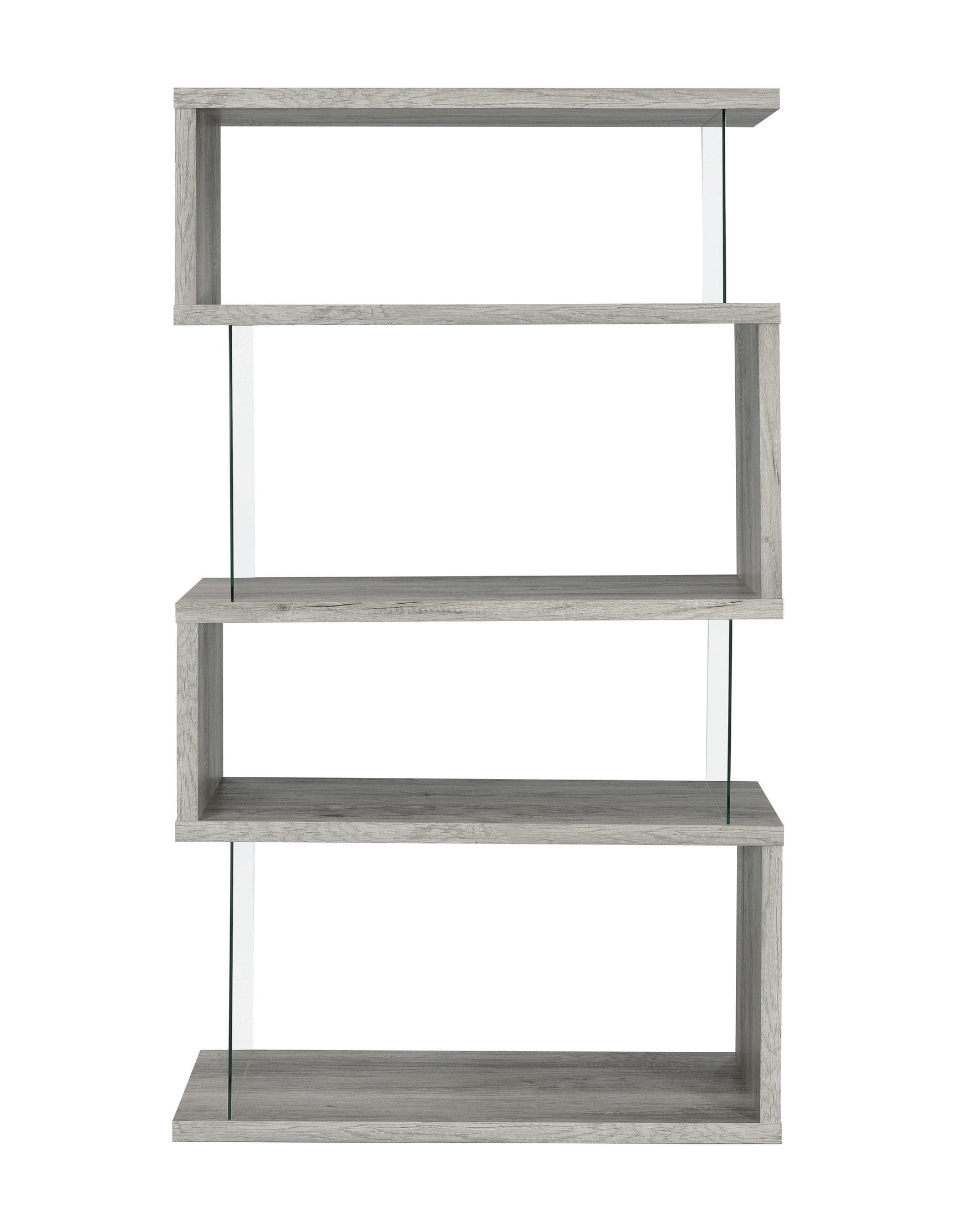Emelle 4-Shelf Bookcase With Glass Panels 802340 - Ella Furniture