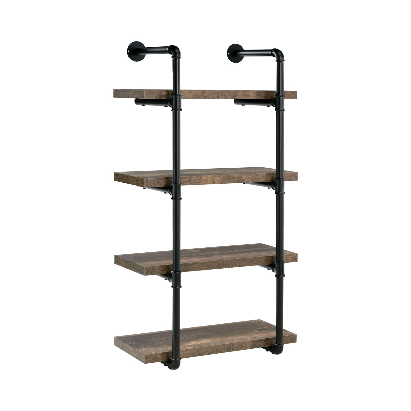 Elmcrest 24-Inch Wall Shelf Black And Rustic Oak - Ella Furniture