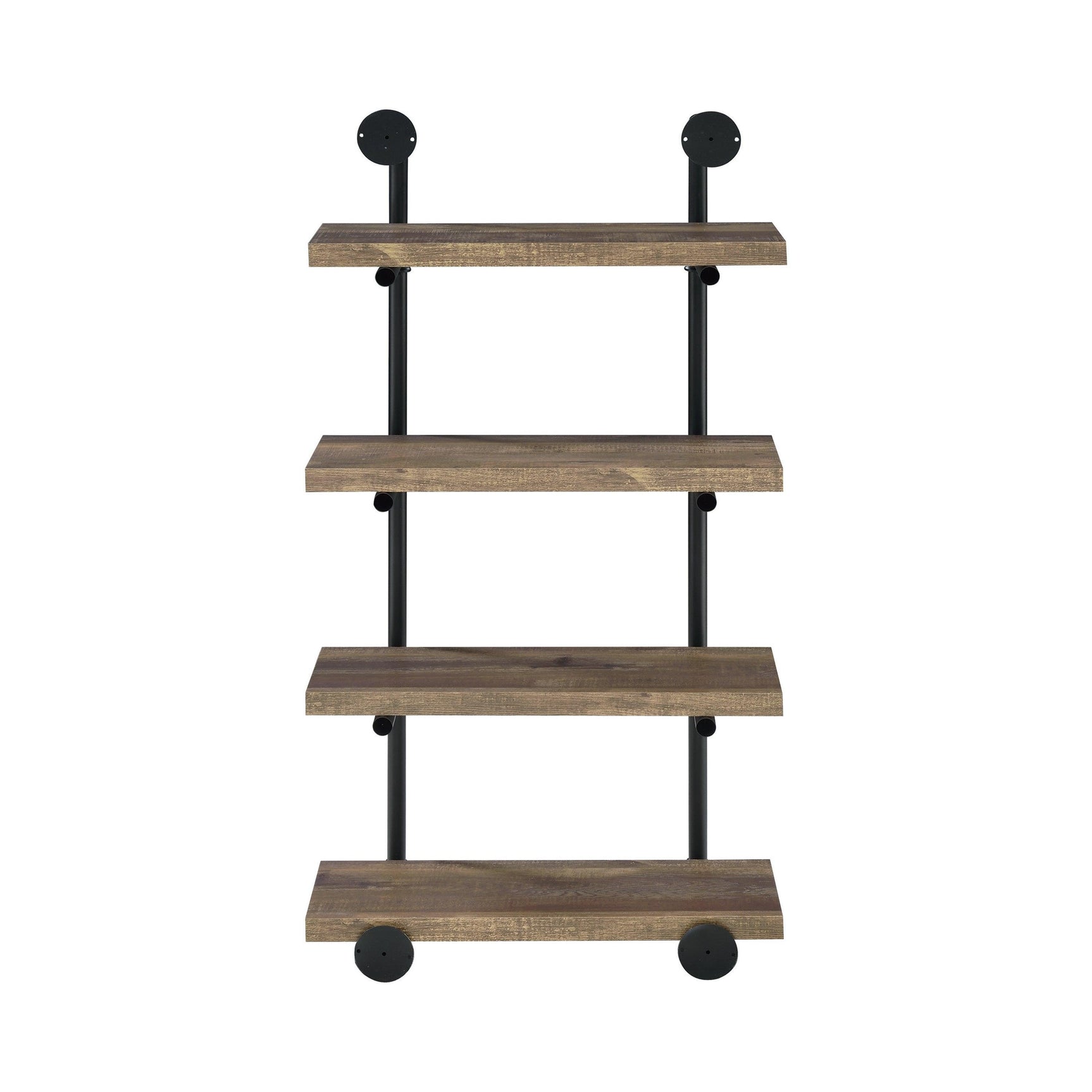 Elmcrest 24-Inch Wall Shelf Black And Rustic Oak - Ella Furniture