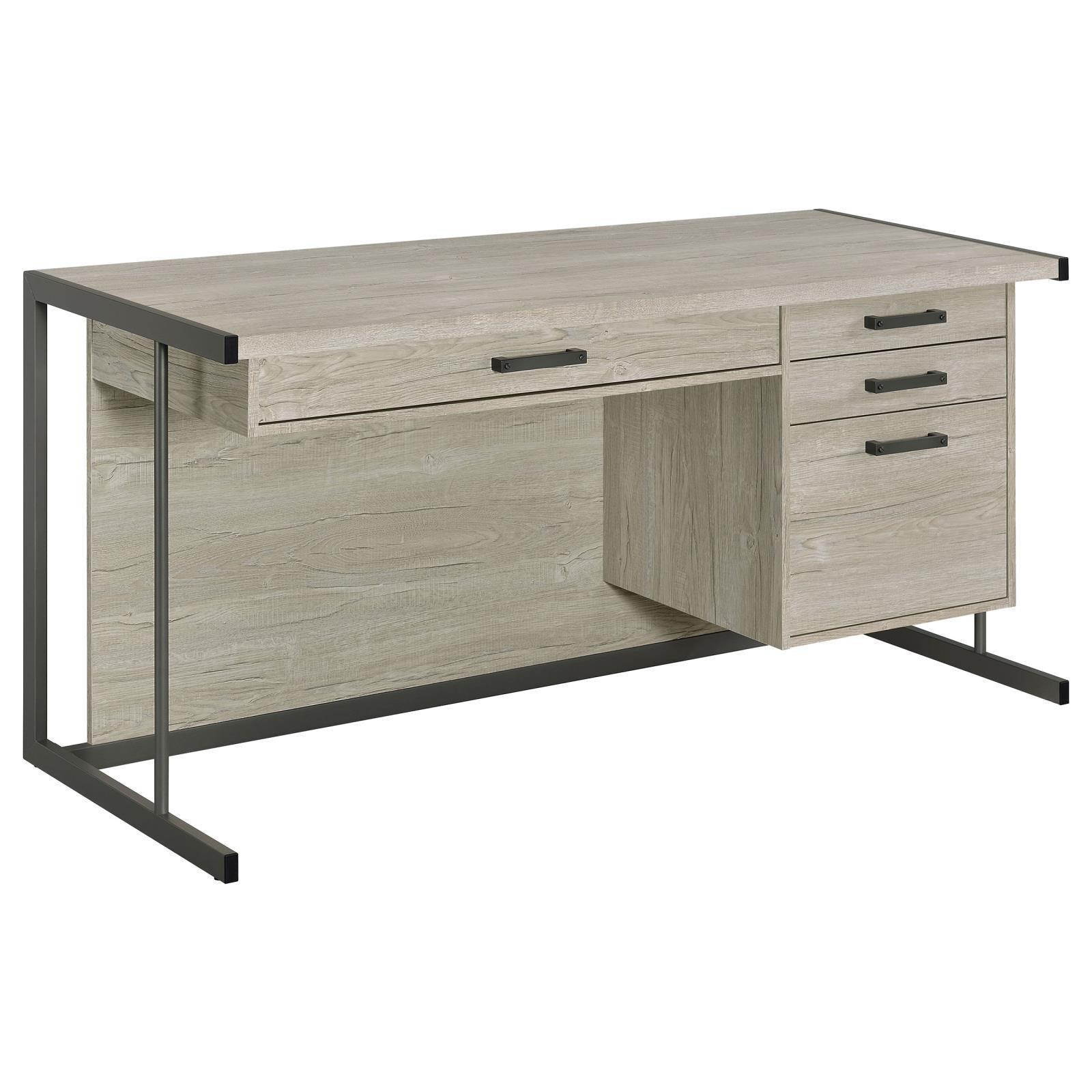Loomis Natural Driftwood Office Desk - Ella Furniture