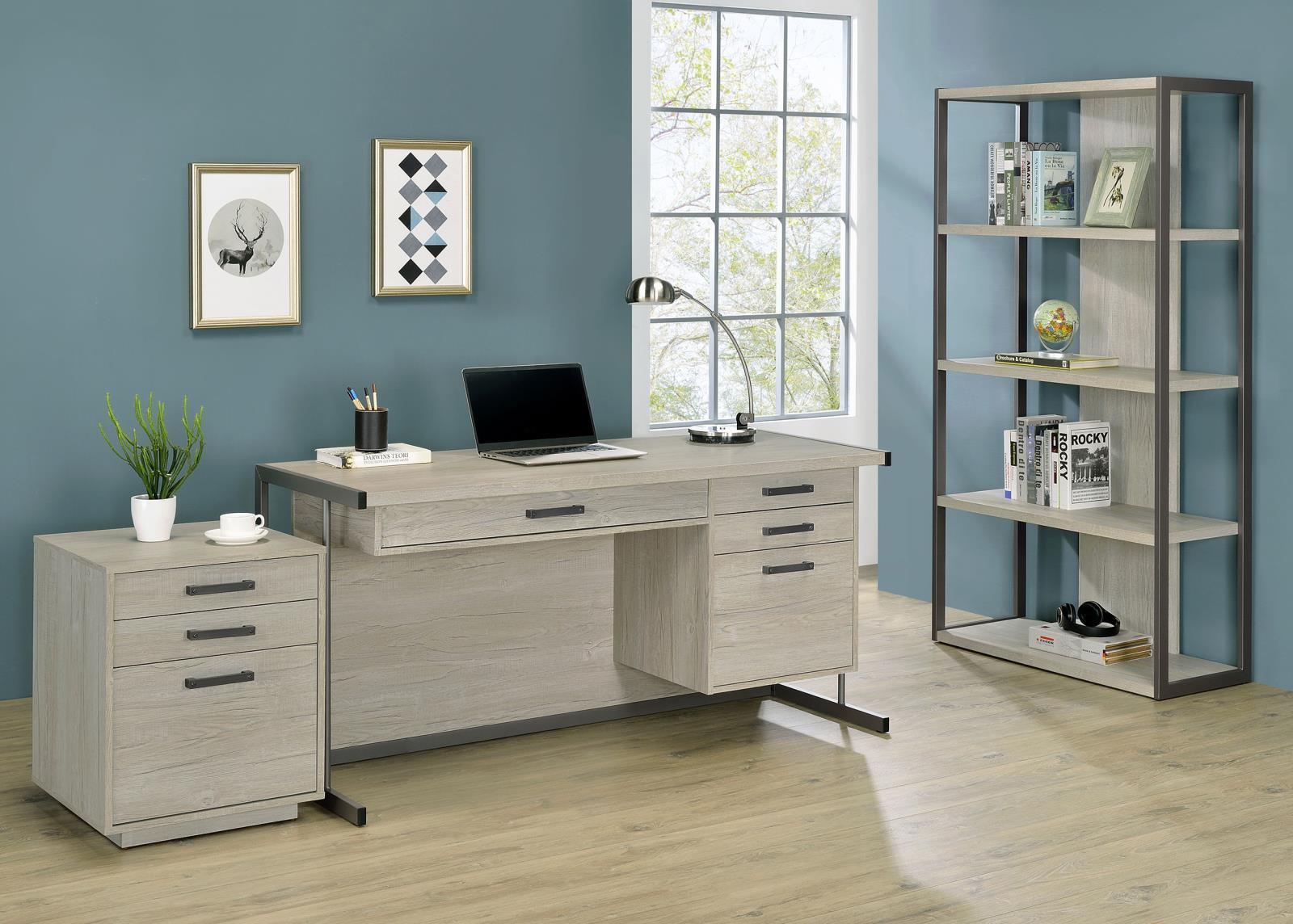 Loomis Natural Driftwood Office Desk - Ella Furniture