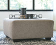Ballinasloe Platinum Chenille Oversized Ottoman - Ella Furniture