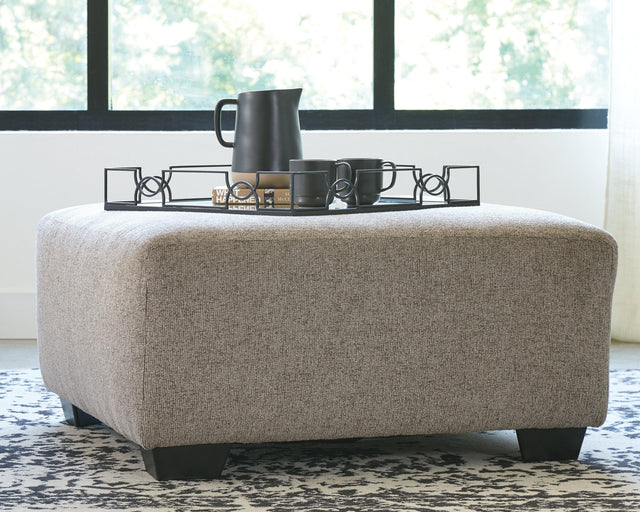 Ballinasloe Platinum Chenille Oversized Ottoman - Ella Furniture