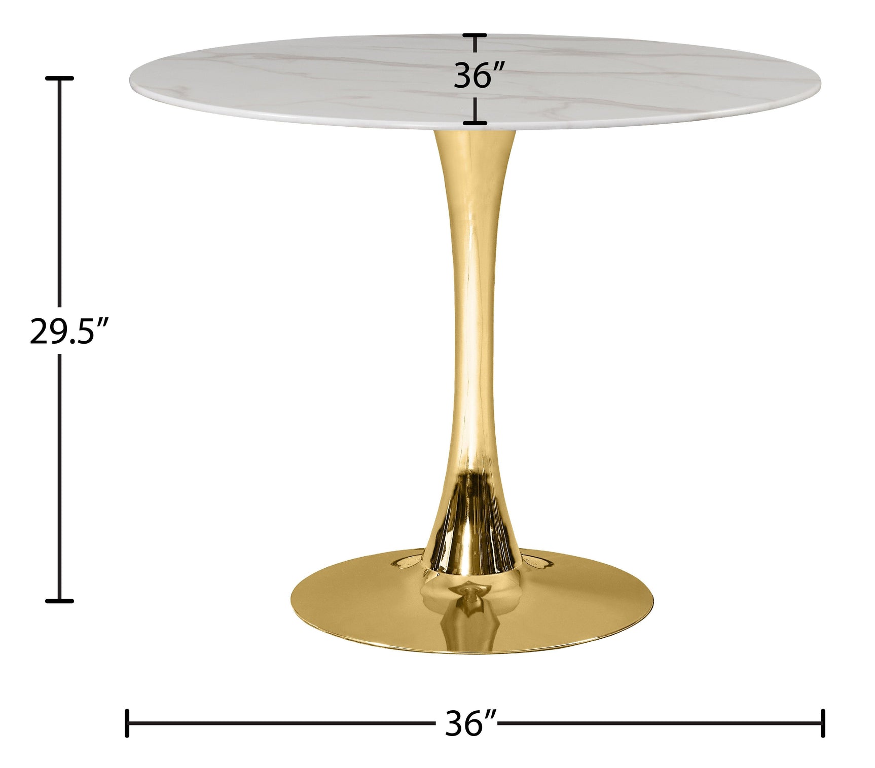 Tulip Gold 36" Dining Table - Ella Furniture