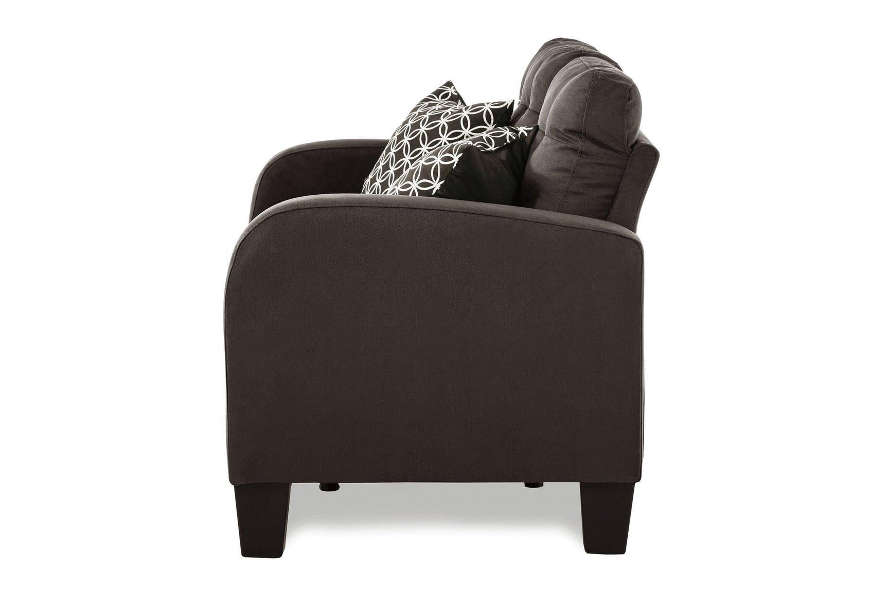 Sinclair Chocolate Solid Wood And Plywood Textured Fabric Upholstery Tufted Sofa And Love Seat - Ella Furniture
