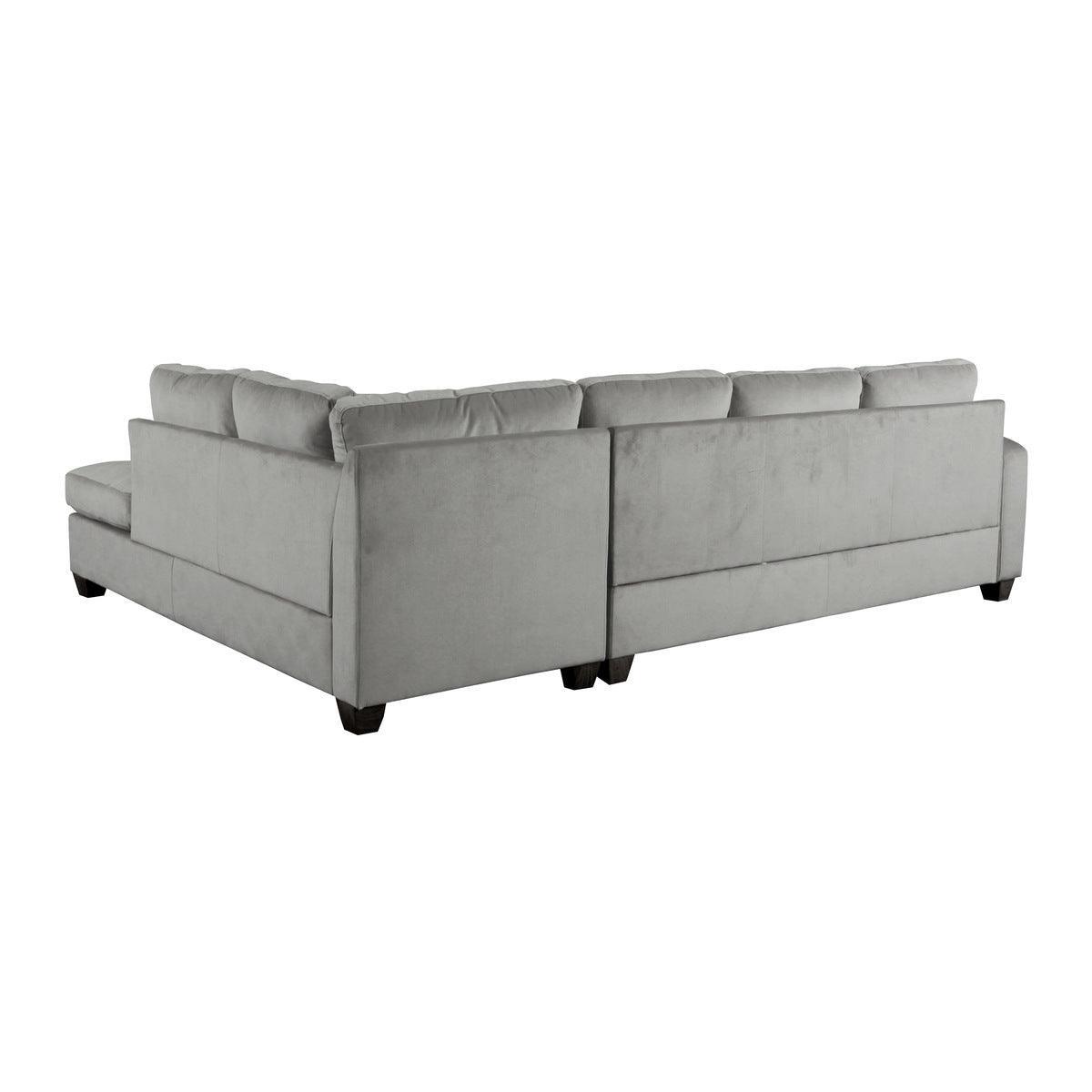 Emilio Brown Solid Wood And Plywood Fabric Upholstery 2-Piece Reversible Sectional With Chaise - Ella Furniture
