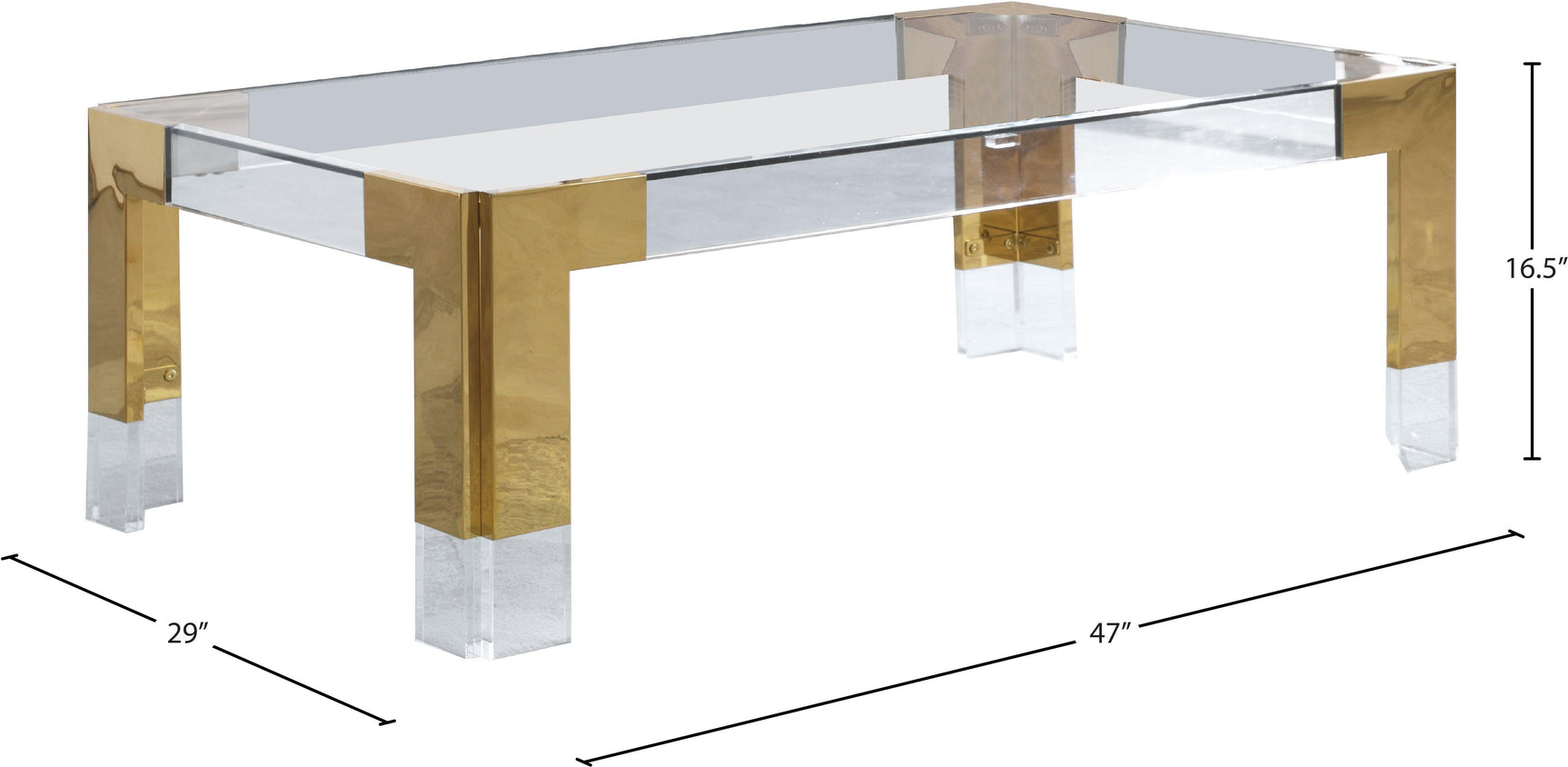 Casper Gold Rectangular Coffee Table - Ella Furniture