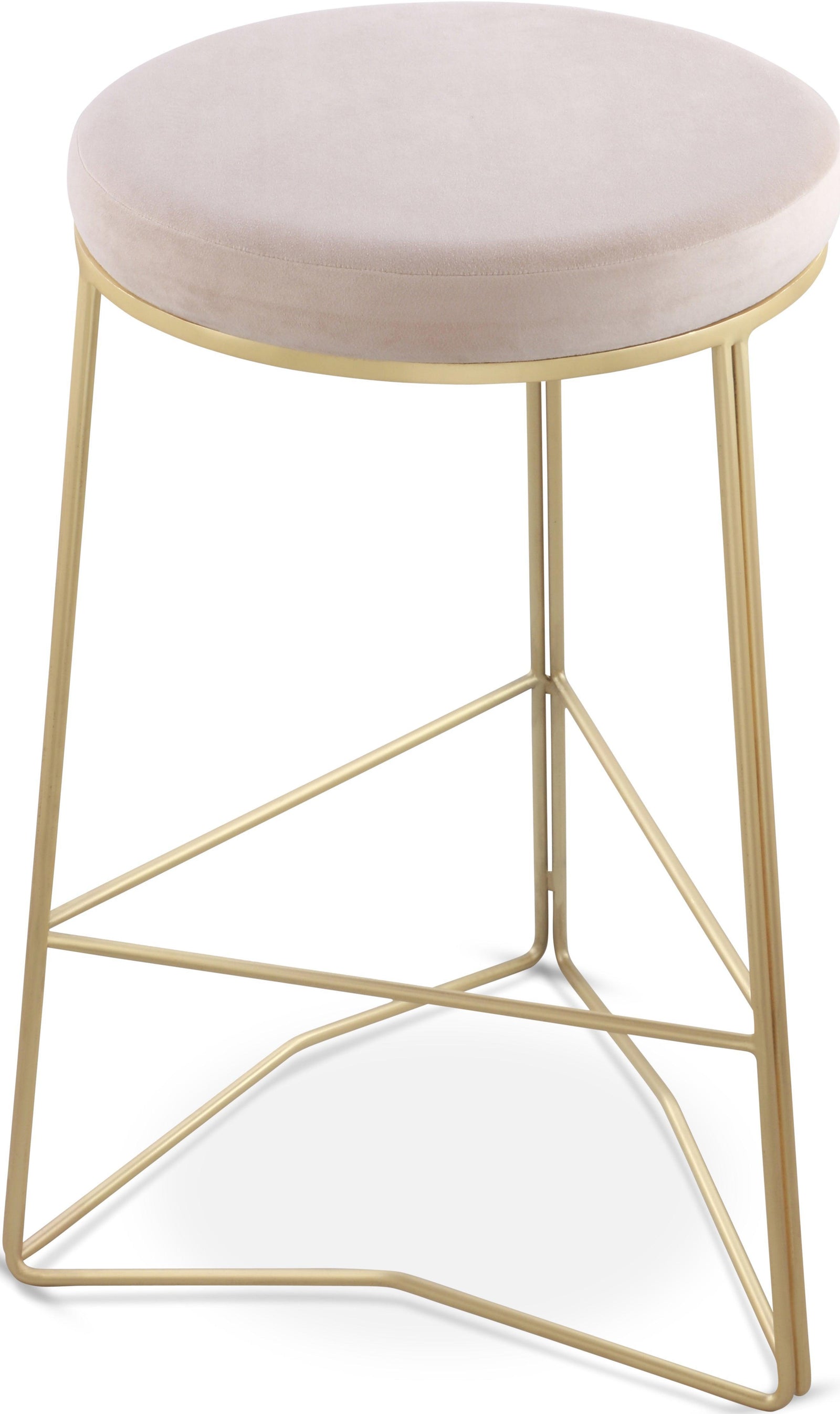 Tres Cream Velvet Counter Stool - Ella Furniture
