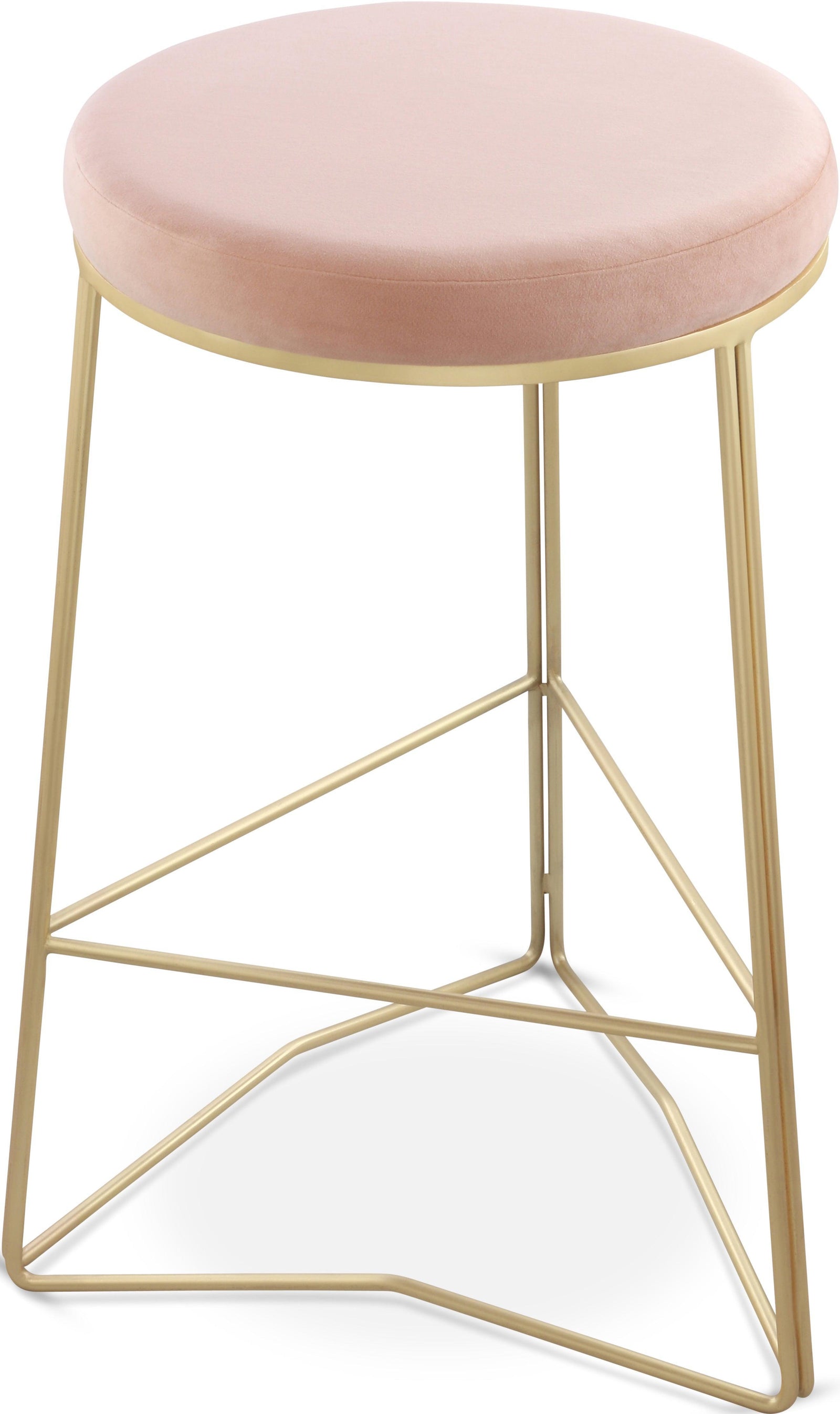 Tres Pink Velvet Counter Stool - Ella Furniture