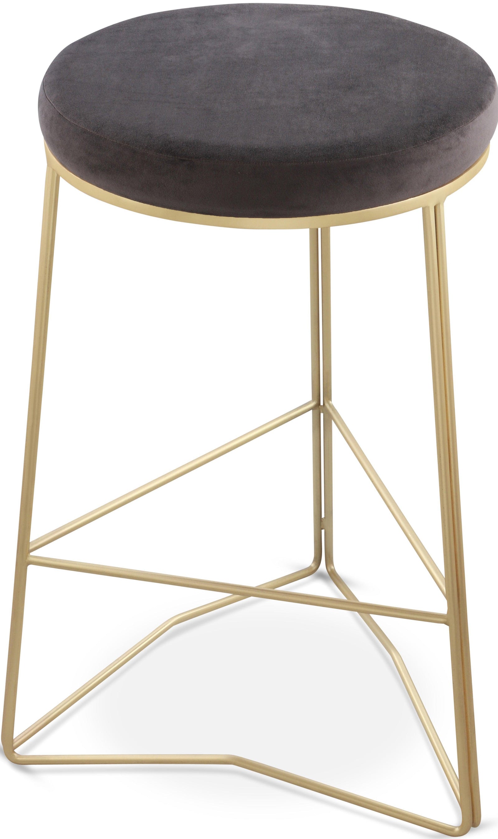 Tres Grey Velvet Counter Stool - Ella Furniture