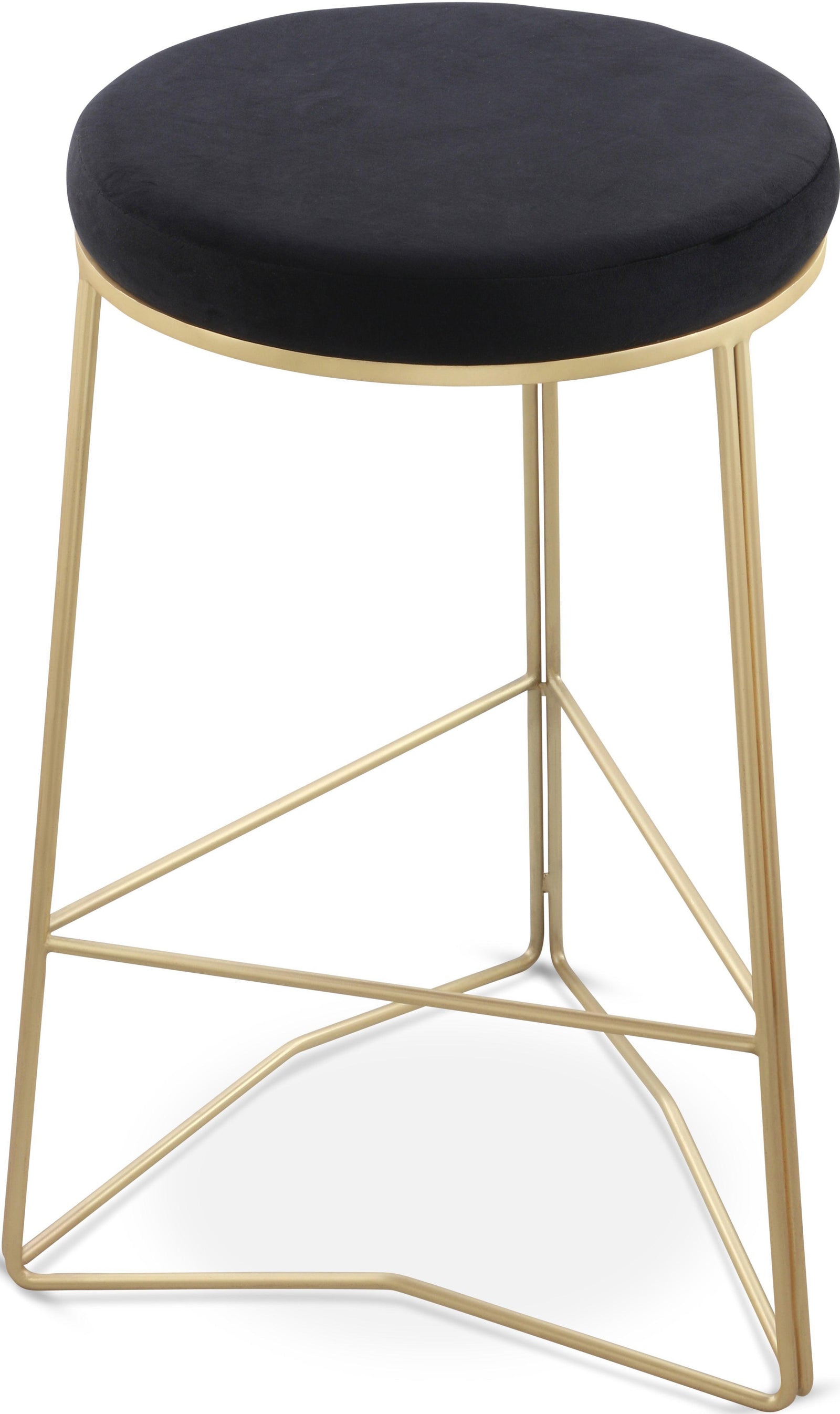 Tres Black Velvet Counter Stool - Ella Furniture