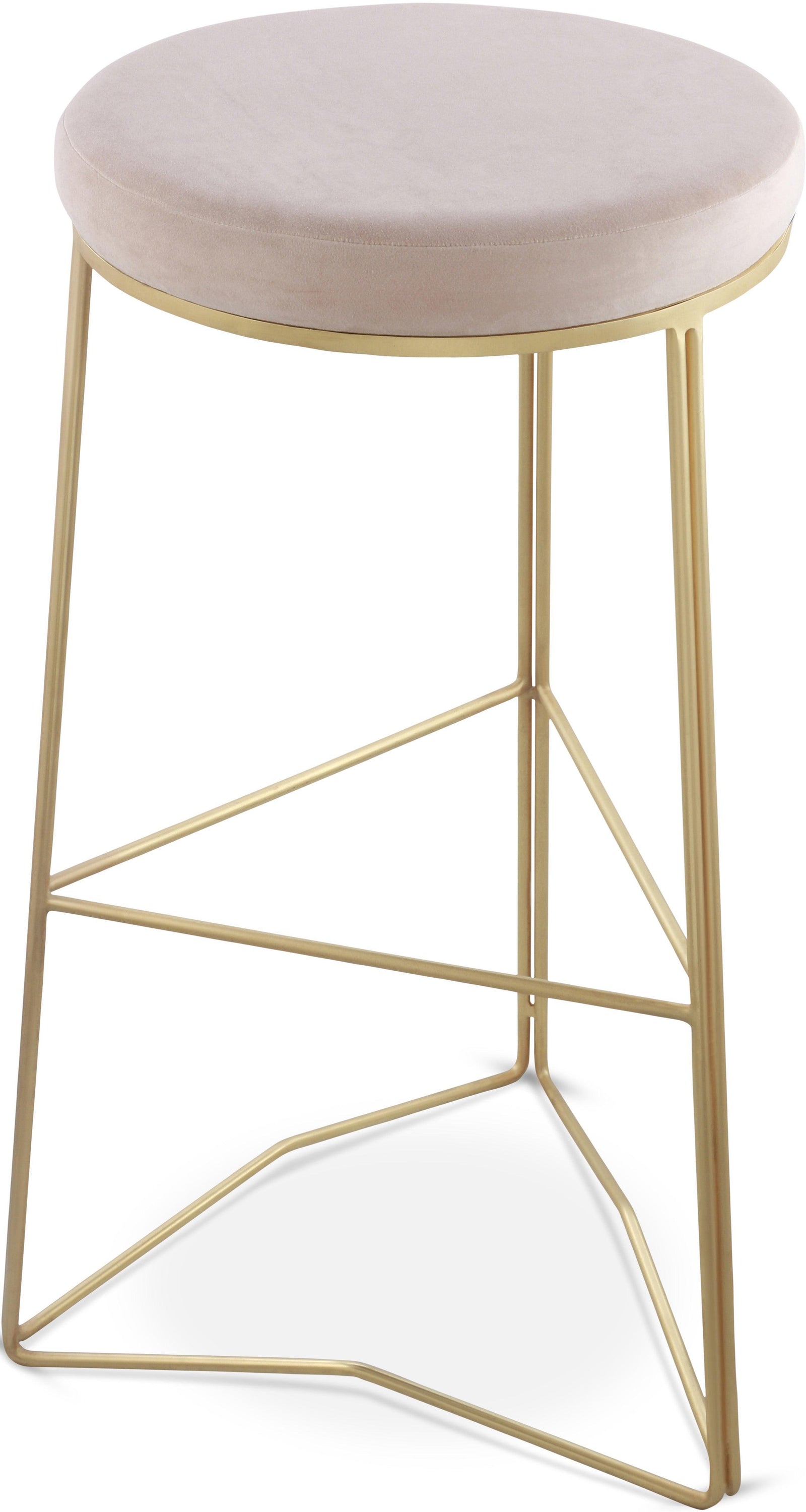 Tres Cream Velvet Bar Stool - Ella Furniture