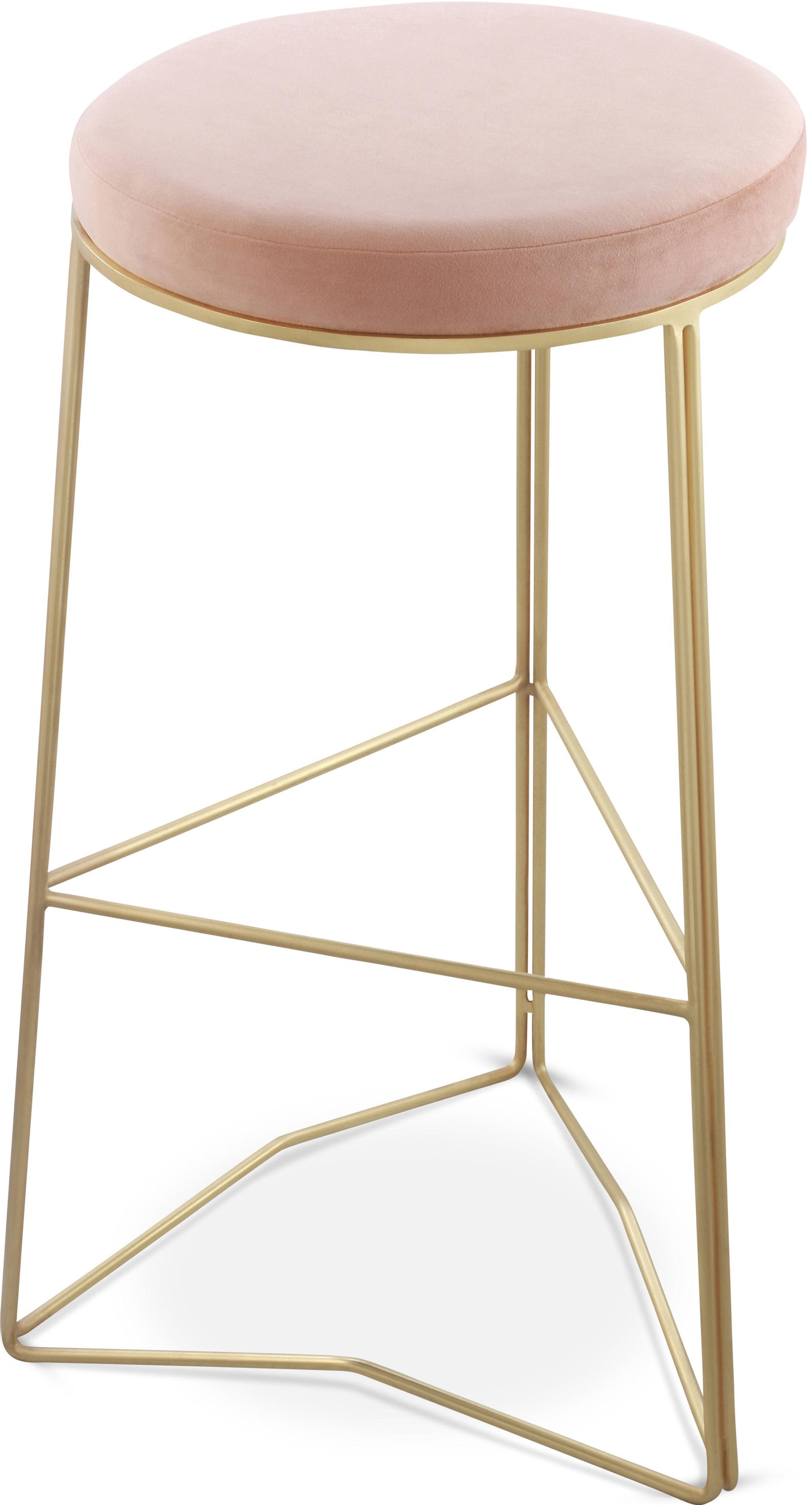 Tres Pink Velvet Bar Stool - Ella Furniture