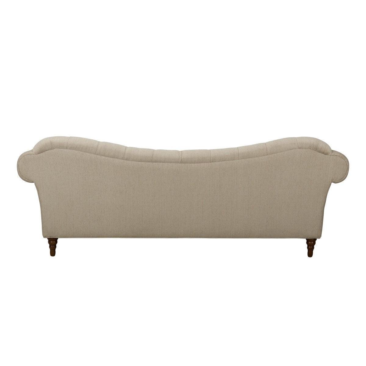 St.claire Brown Traditional Solid Wood And Plywood Textured Fabric Upholstered Tufted Sofa - Ella Furniture