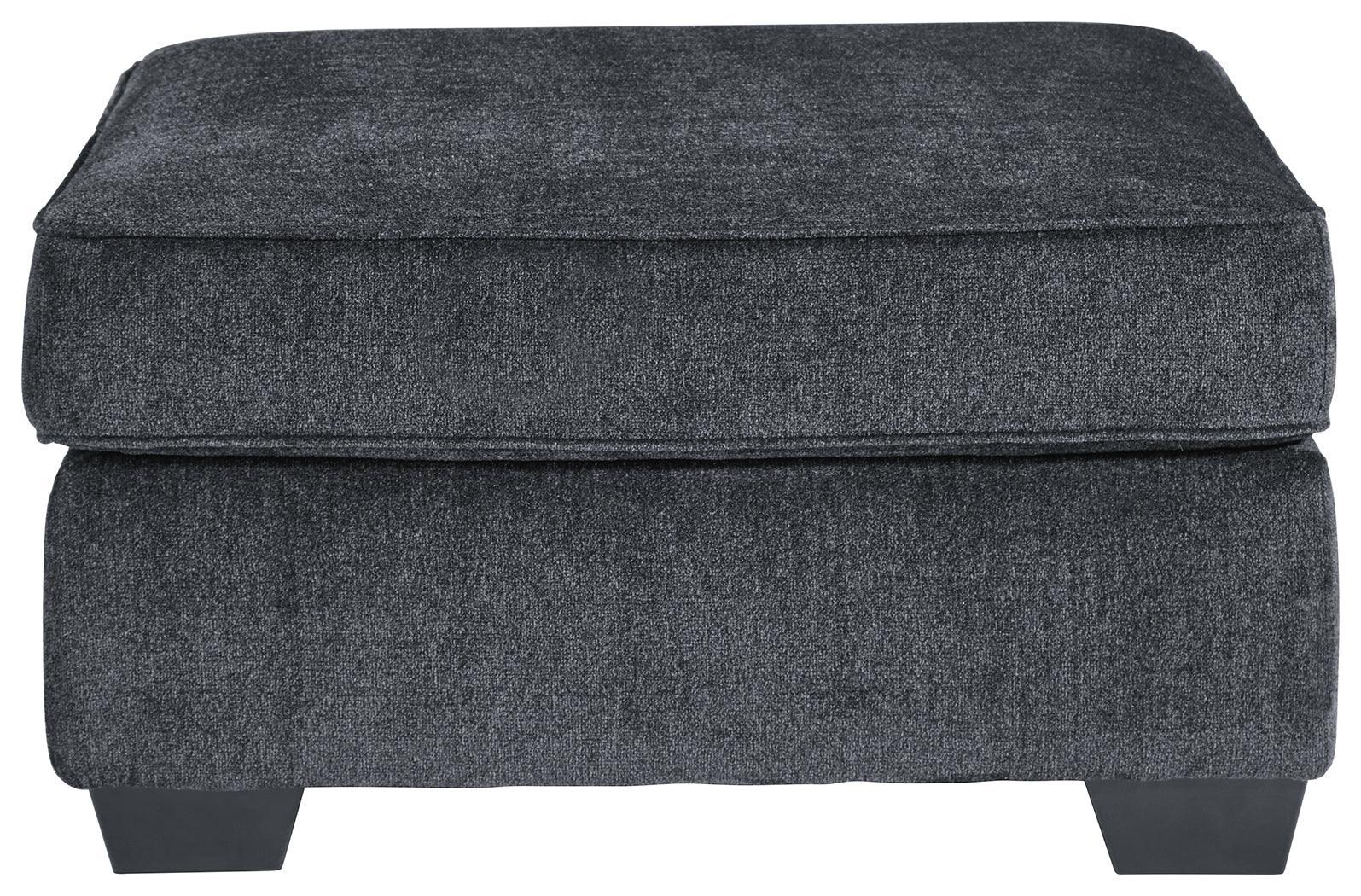 Altari Slate Chenille Oversized Accent Ottoman - Ella Furniture