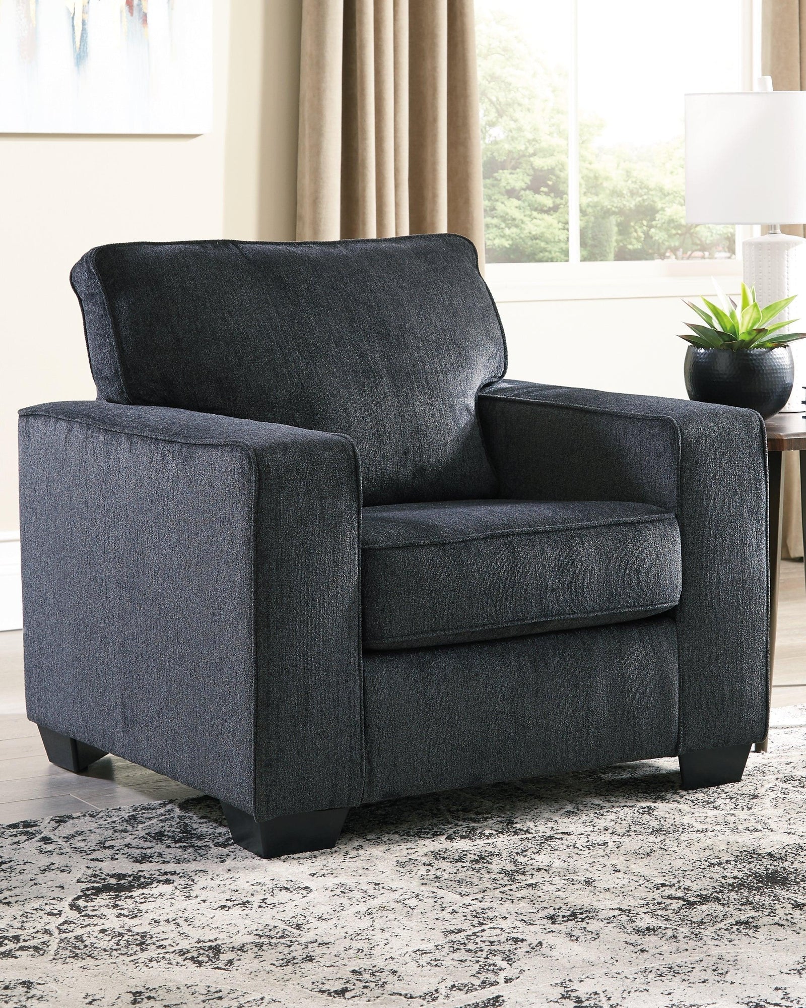 Altari Slate Chenille Chair - Ella Furniture