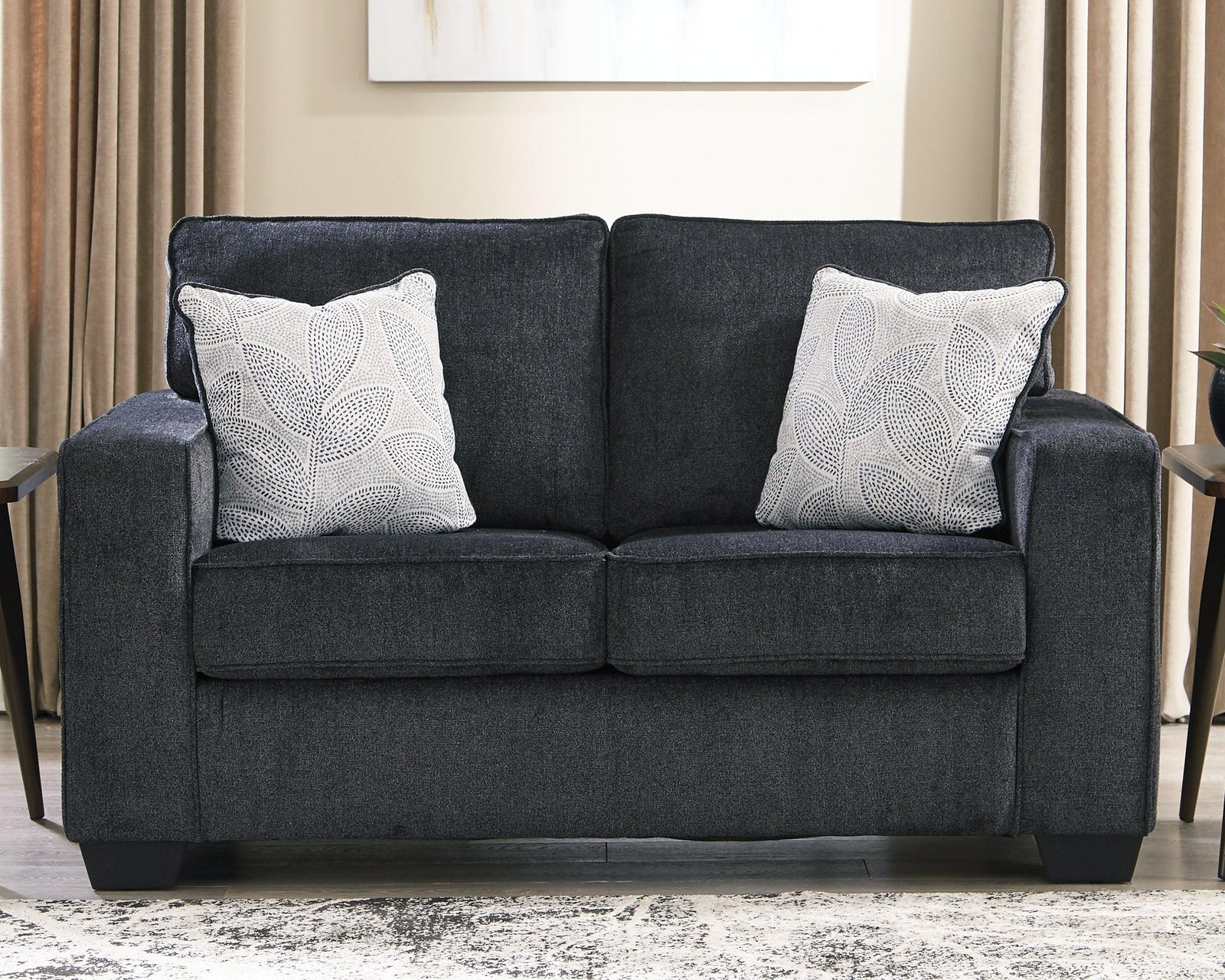Altari Slate Chenille Loveseat - Ella Furniture