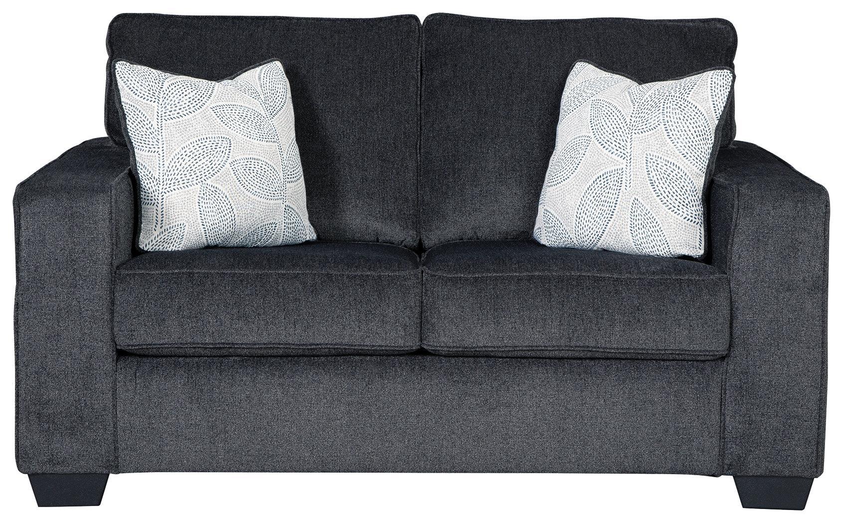 Altari Slate Chenille Loveseat - Ella Furniture