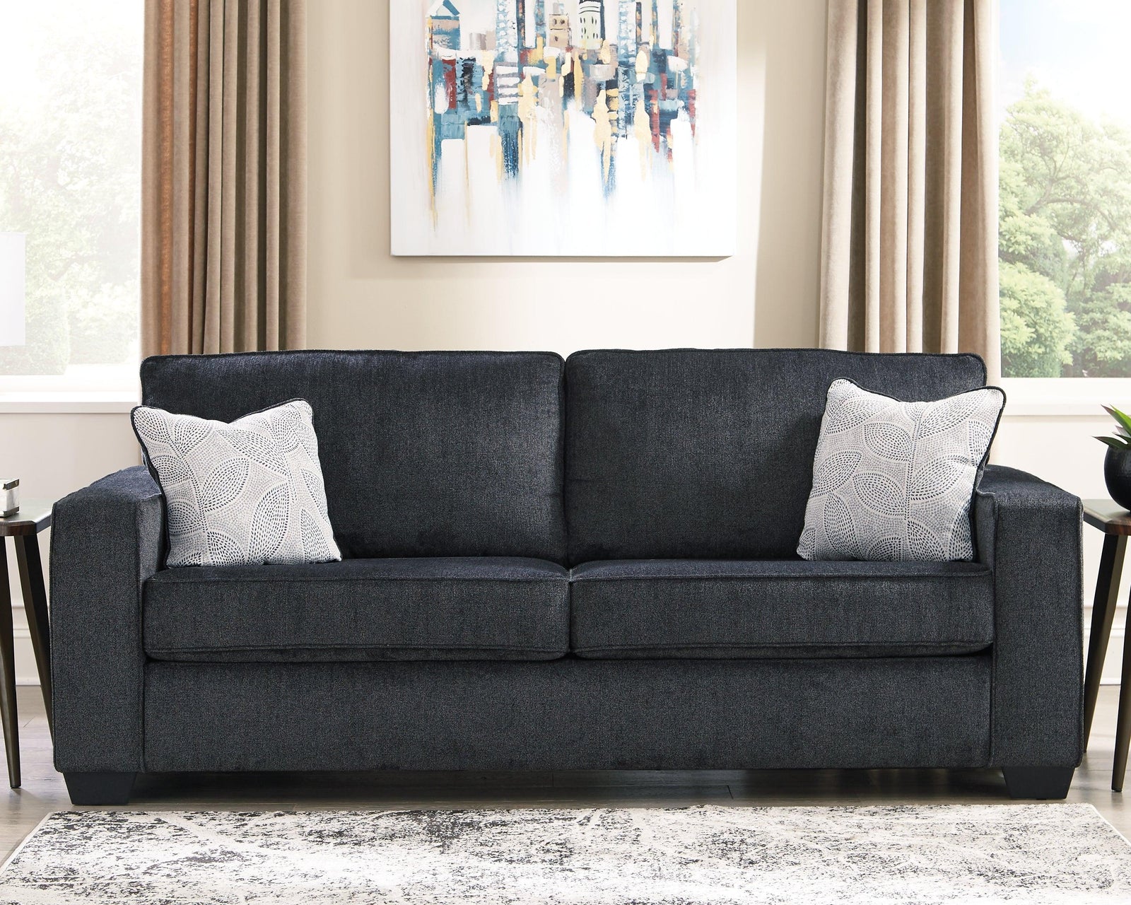 Altari Slate Chenille Sofa - Ella Furniture
