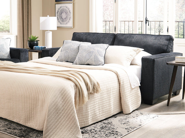 Altari Slate Chenille Queen Sofa Sleeper - Ella Furniture