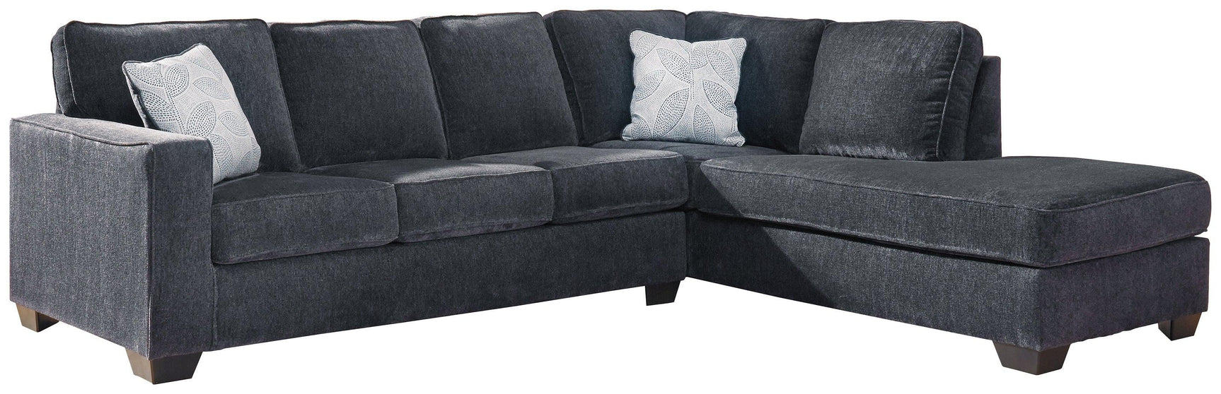 Altari Slate Chenille 2-Piece Sleeper Sectional With Chaise - Ella Furniture