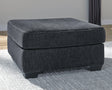 Altari Slate Chenille Oversized Accent Ottoman - Ella Furniture