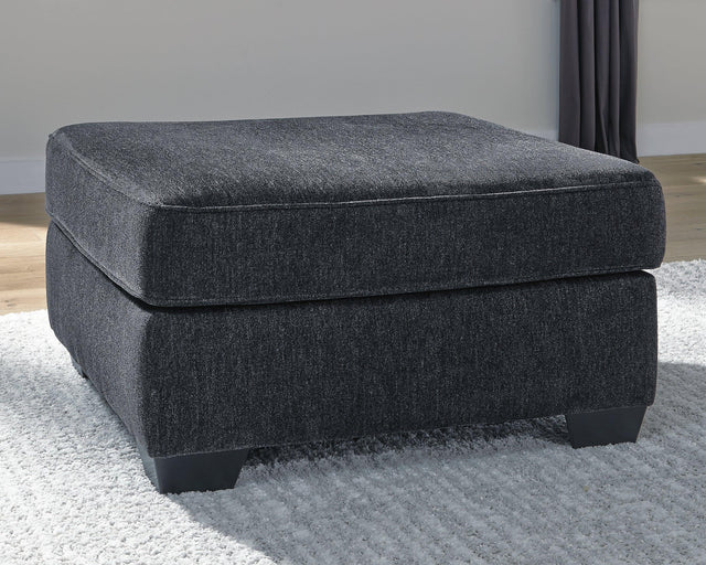 Altari Slate Chenille Oversized Accent Ottoman - Ella Furniture