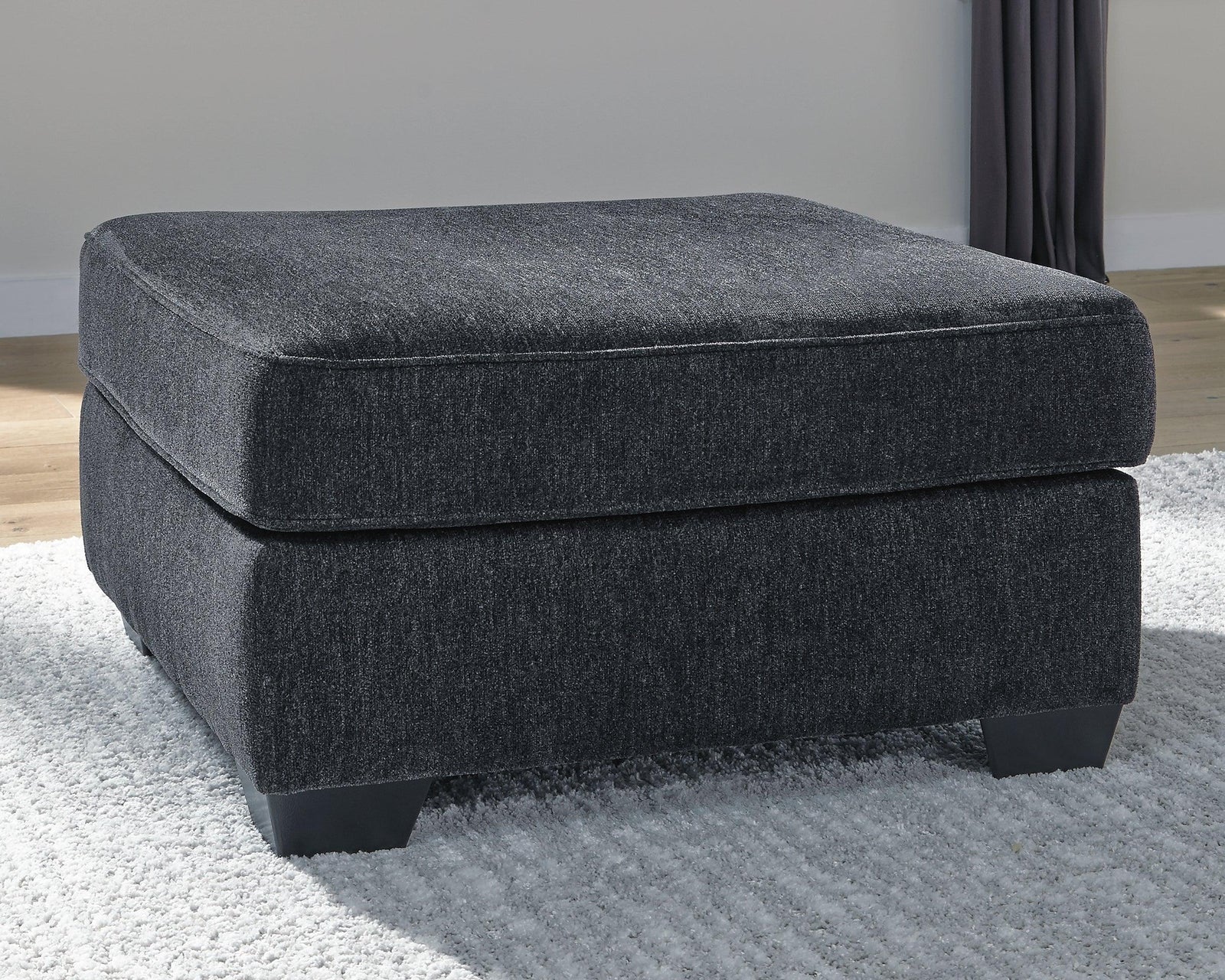 Altari Slate Chenille Oversized Accent Ottoman - Ella Furniture