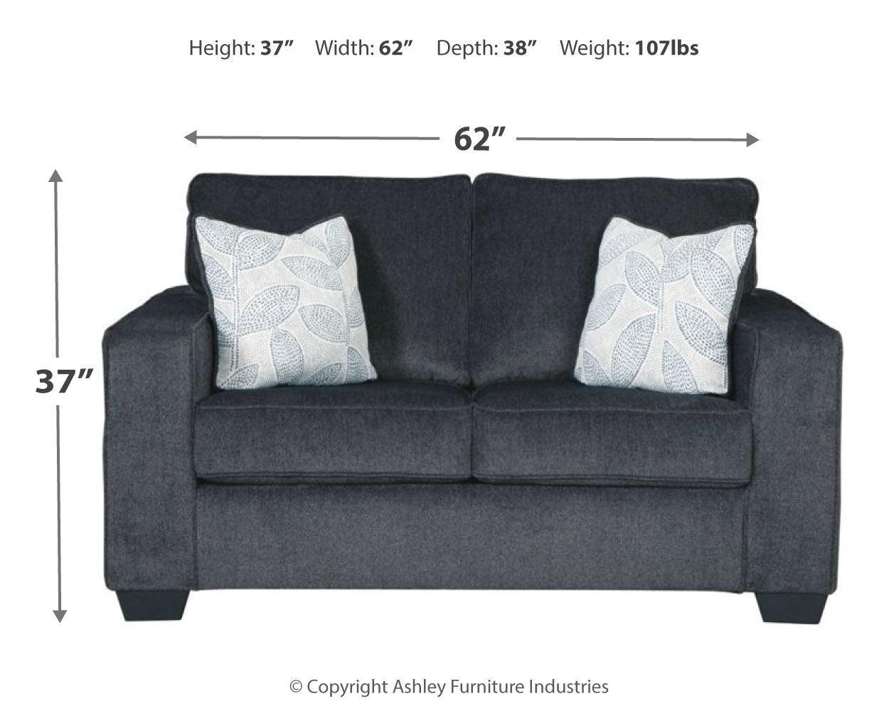 Altari Slate Chenille Loveseat - Ella Furniture