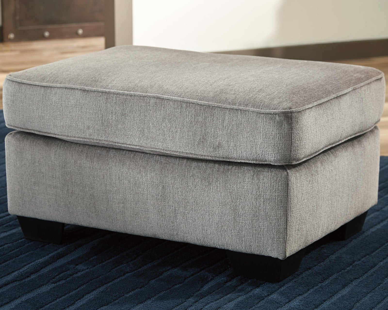 Altari Alloy Chenille Ottoman - Ella Furniture