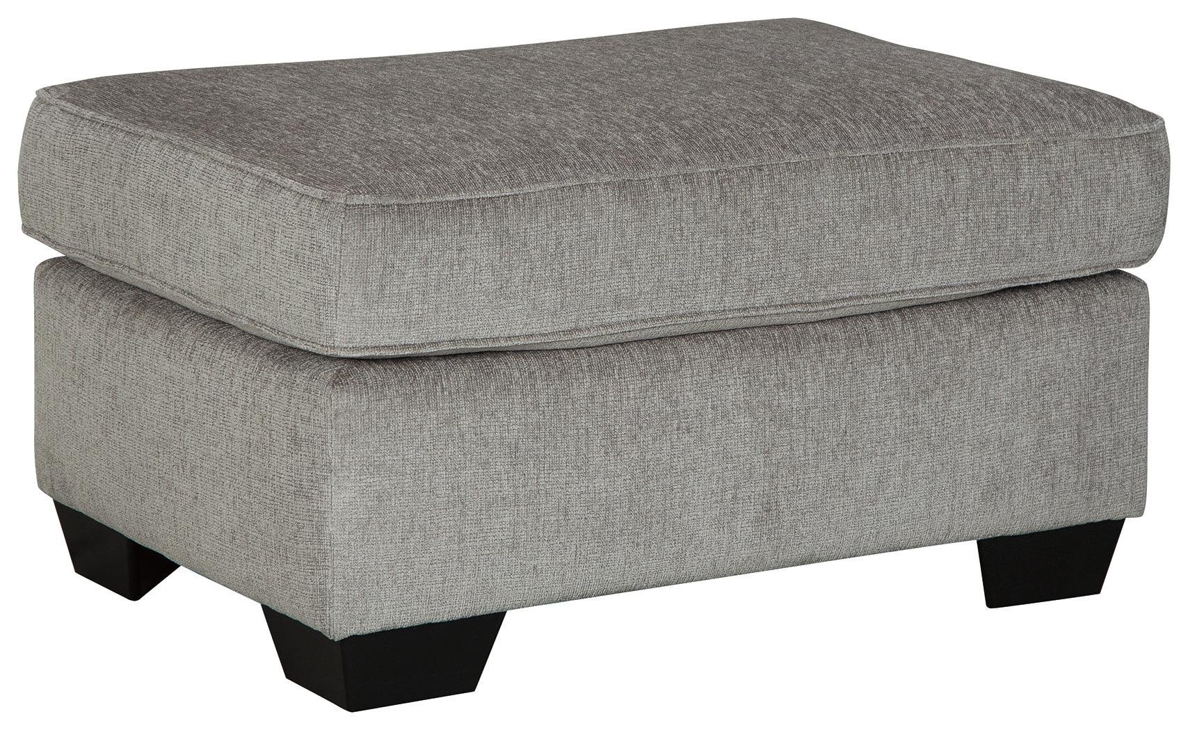 Altari Alloy Chenille Ottoman - Ella Furniture