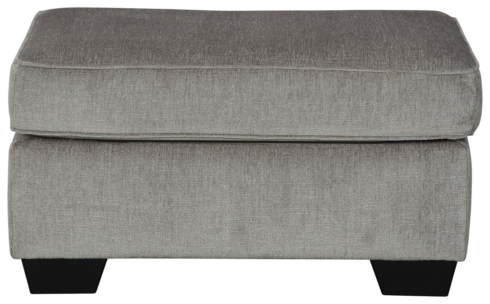 Altari Alloy Chenille Ottoman - Ella Furniture