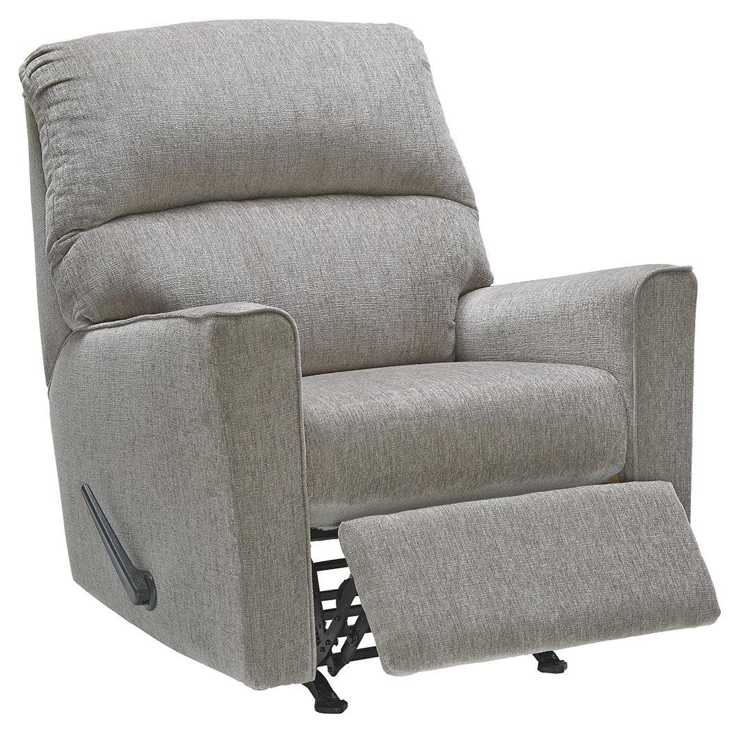 Altari Alloy Chenille Recliner - Ella Furniture