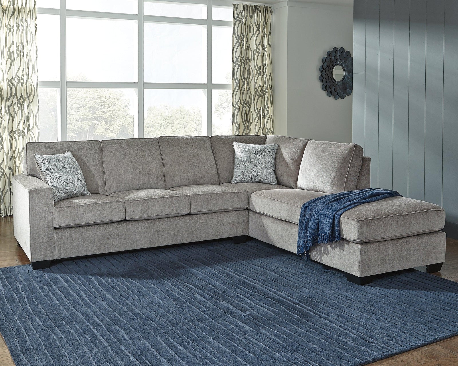 Altari Alloy Chenille 2-Piece Sectional With Chaise 87214S2 - Ella Furniture