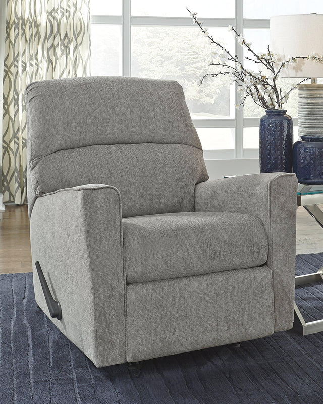 Altari Alloy Chenille Recliner - Ella Furniture