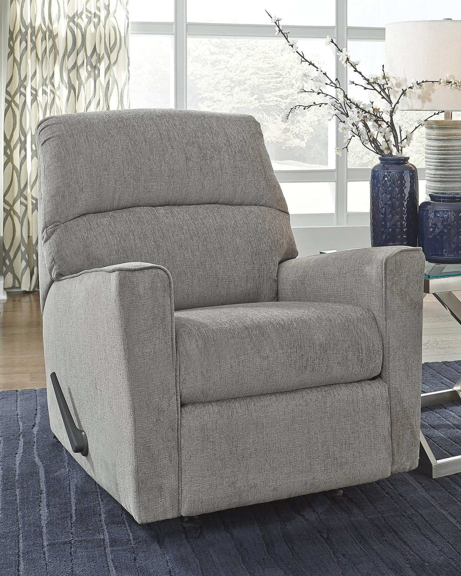 Altari Alloy Chenille Recliner - Ella Furniture