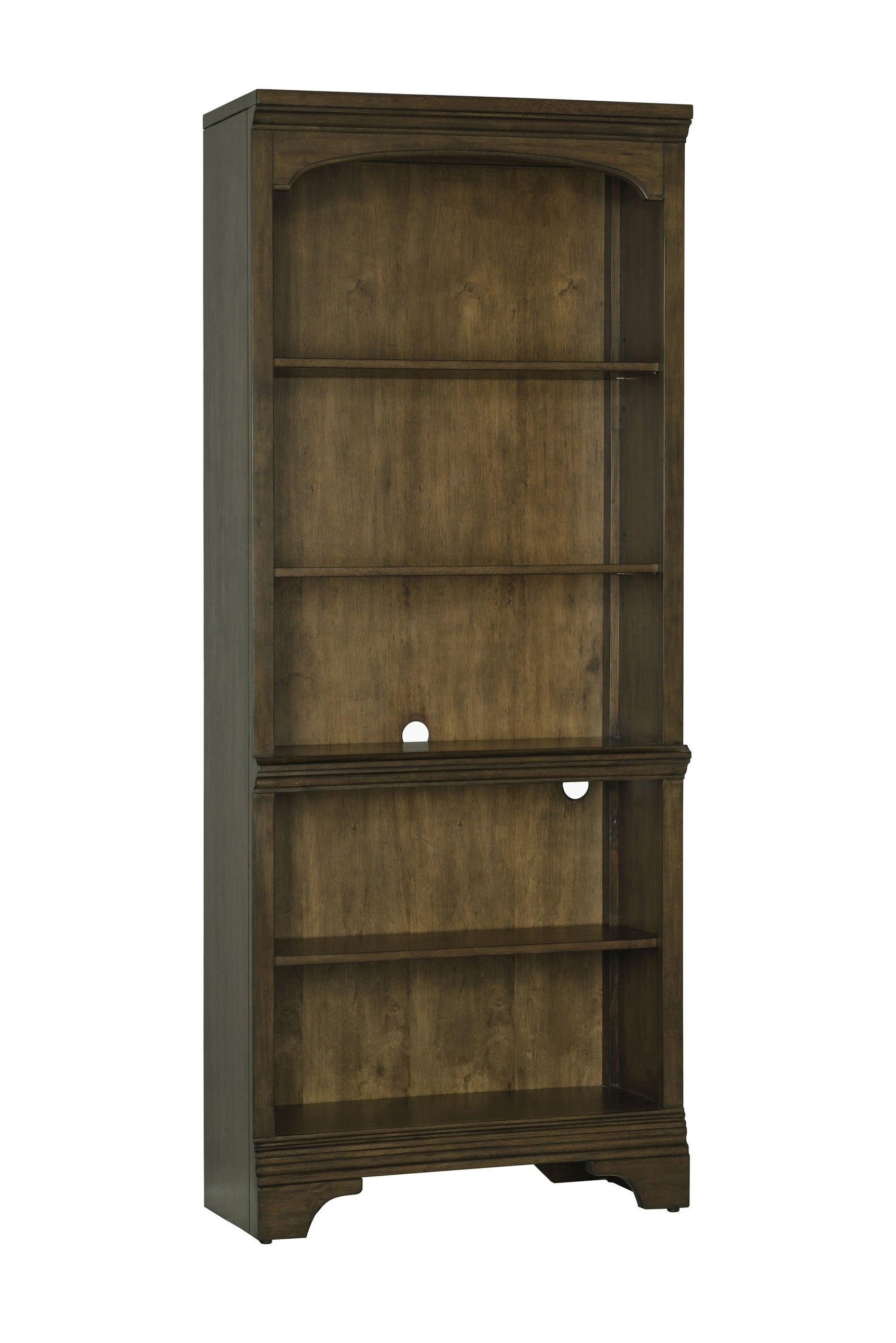 Hartshill 5-Shelf Bookcase Burnished Oak - Ella Furniture