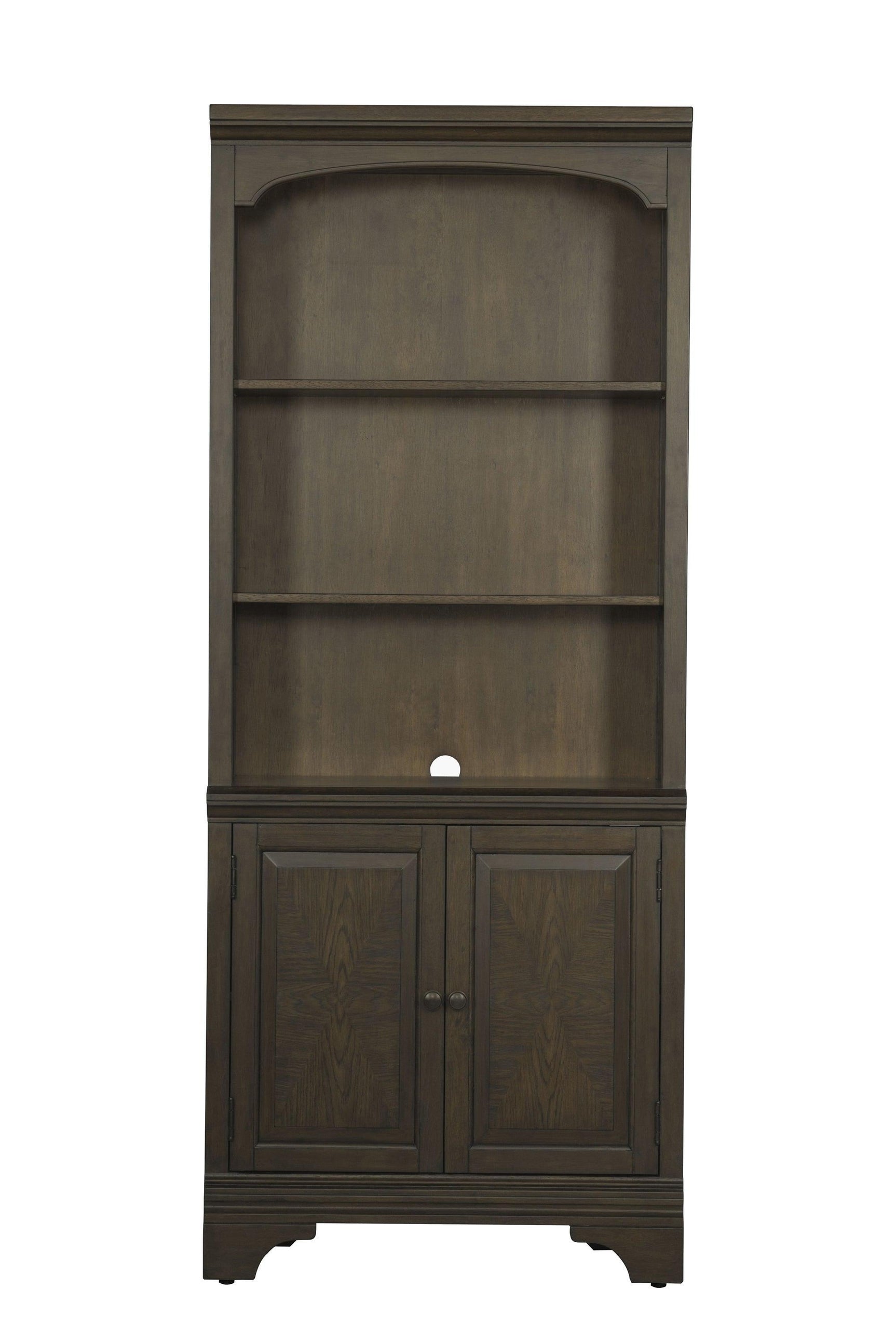 Hartshill Bookcase With Cabinet Burnished Oak - Ella Furniture