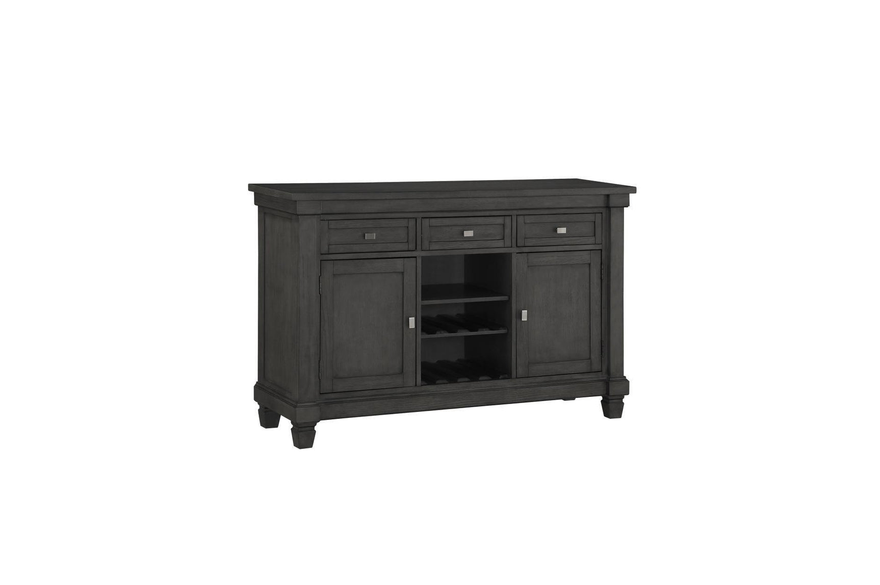 Baresford Gray Finish Contemporary Solid Wood Fabric Upholstery Storage Square Dining Room Set - Ella Furniture