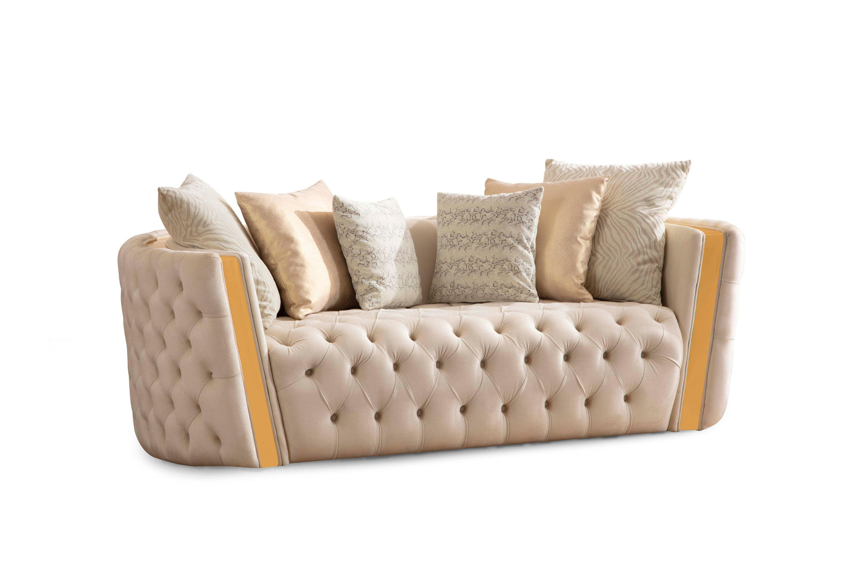 Sofia Ivory Velvet Sofa & Loveseat - Ella Furniture
