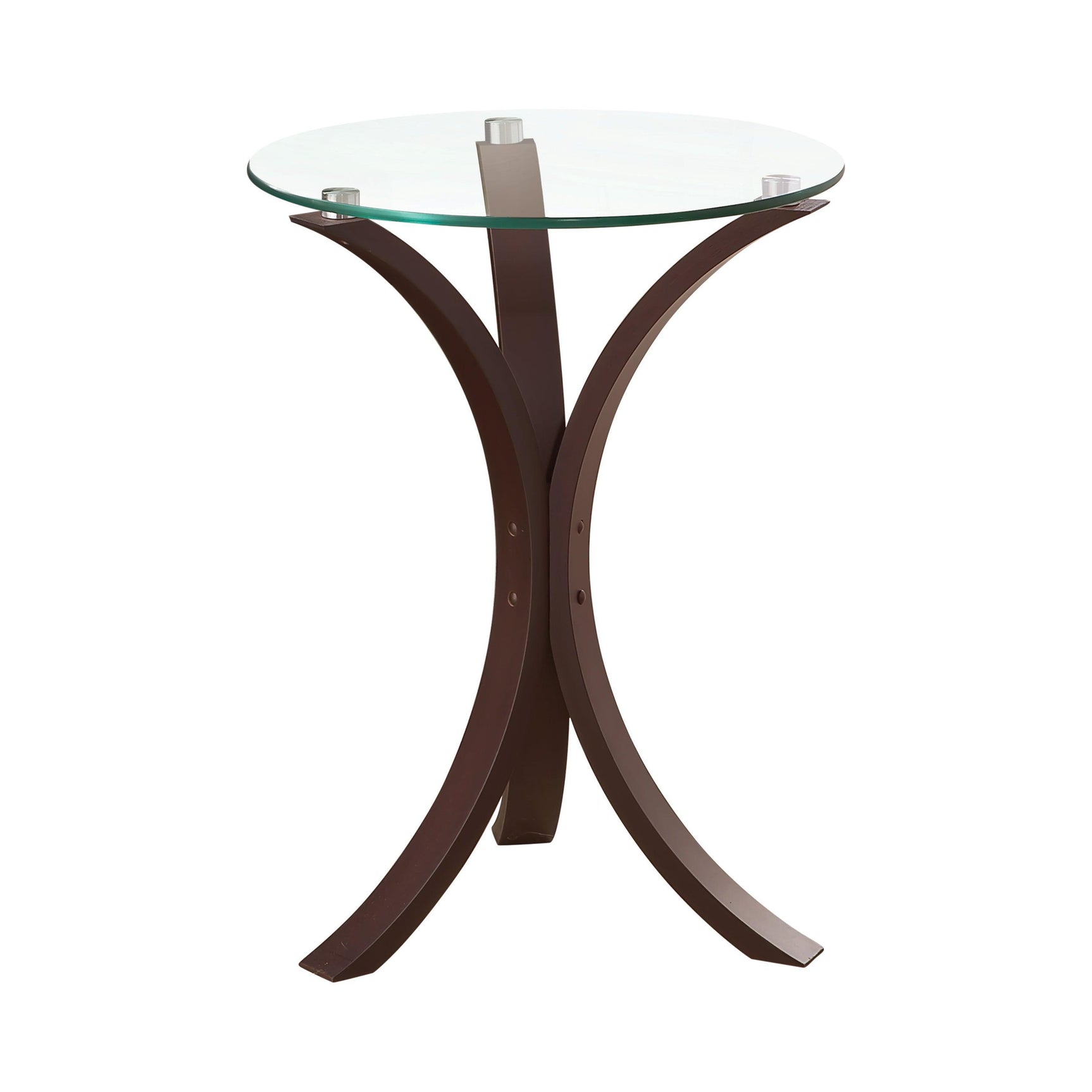 Edgar Round Accent Table Cappuccino - Ella Furniture