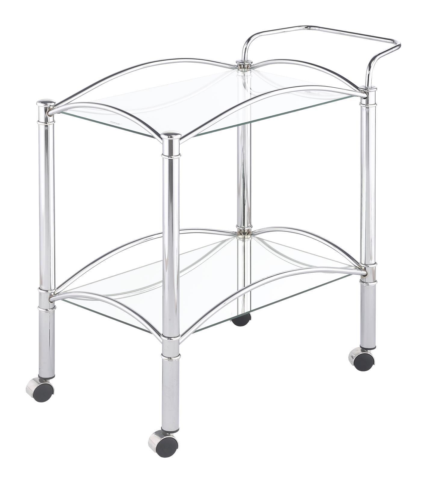 Chrome Serving Carts Serving Cart 910077 - Ella Furniture