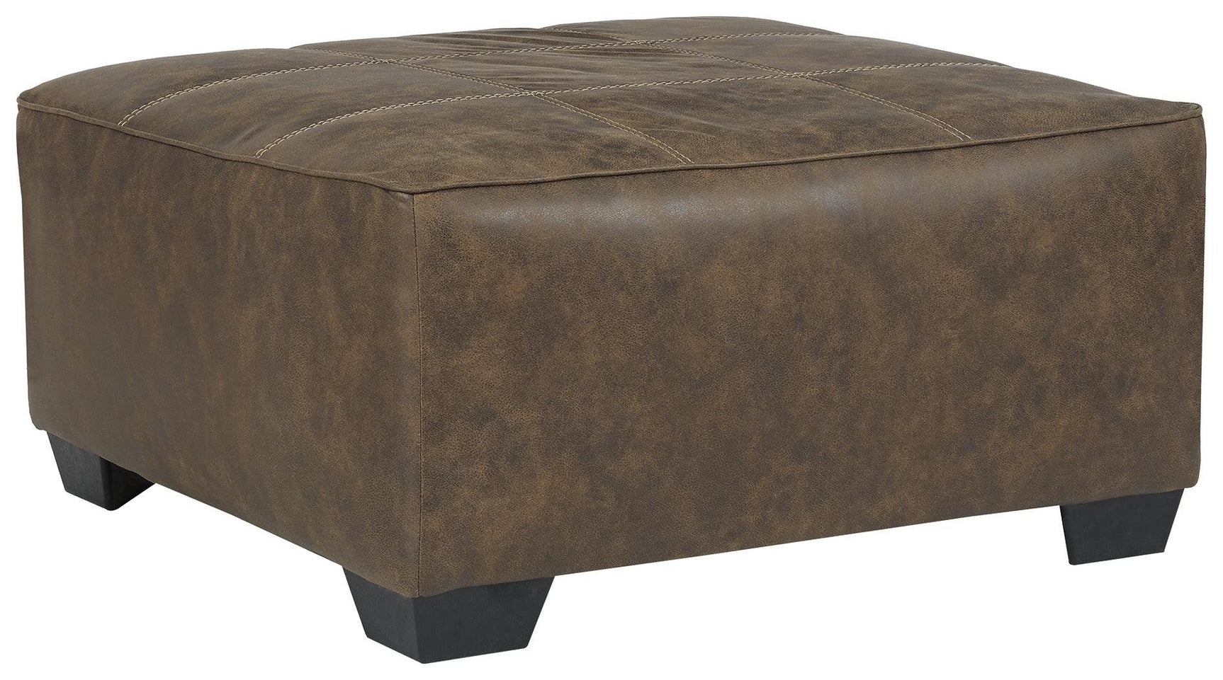 Abalone Chocolate Faux Leather Oversized Accent Ottoman - Ella Furniture