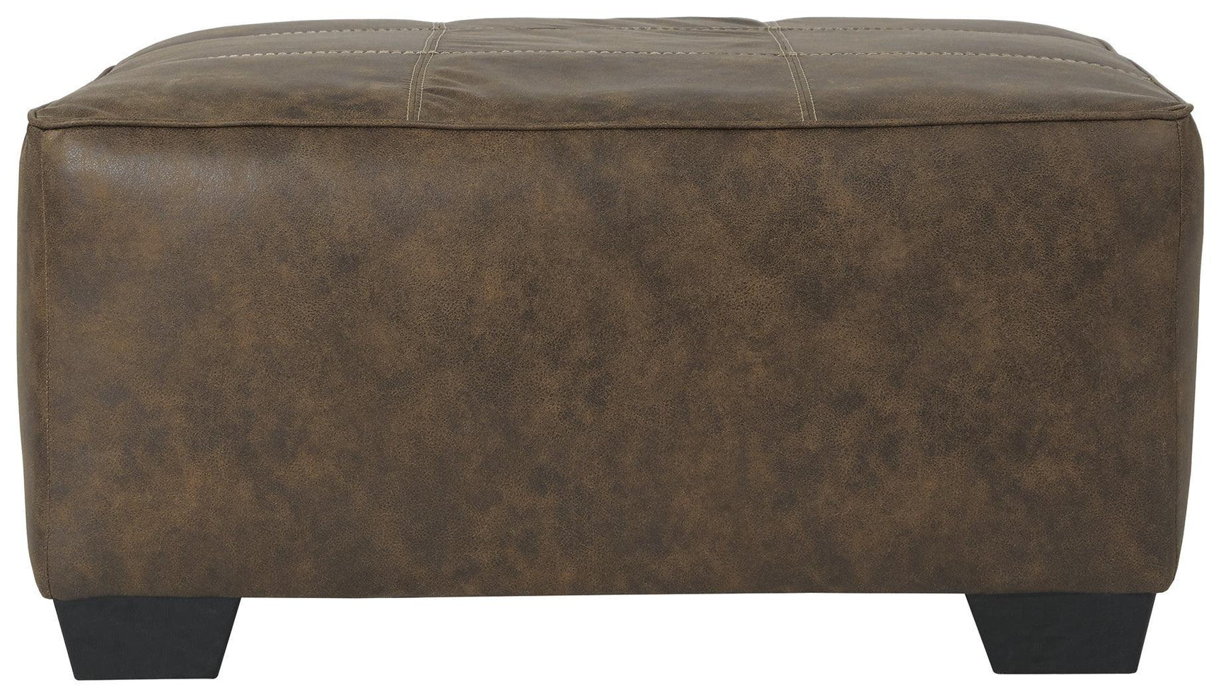 Abalone Chocolate Faux Leather Oversized Accent Ottoman - Ella Furniture