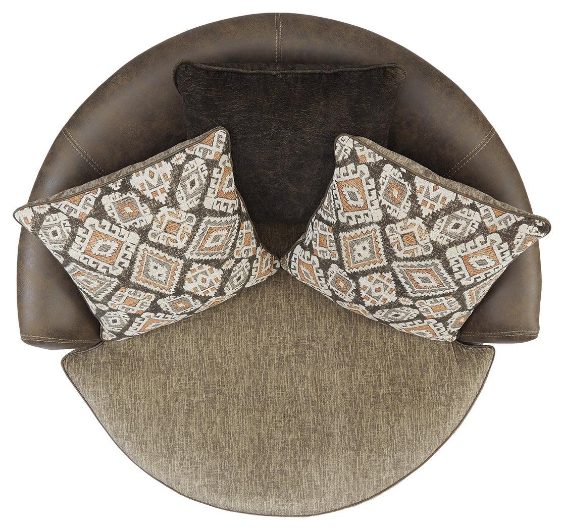 Abalone Chocolate Faux Leather Oversized Chair - Ella Furniture