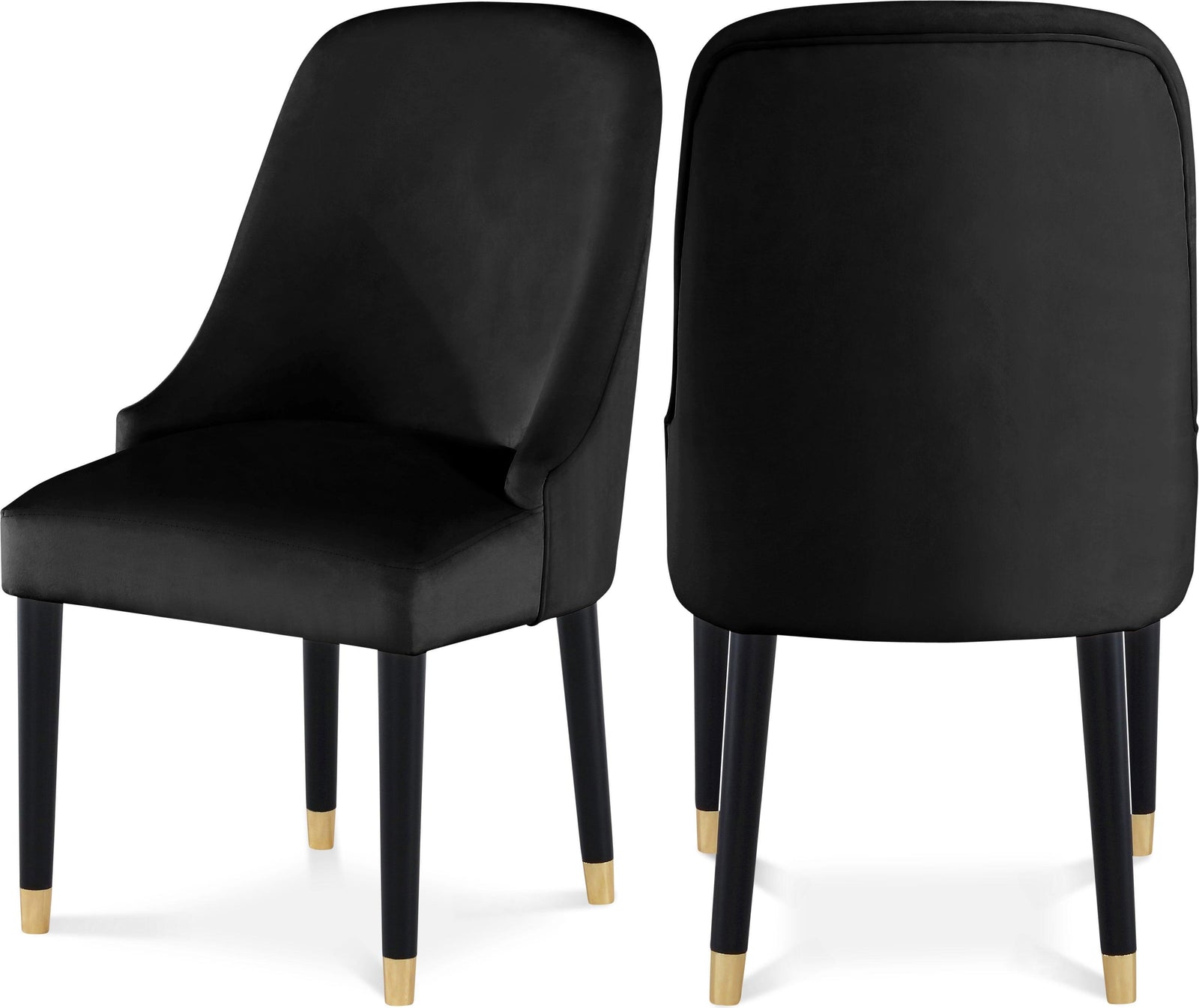 Omni Black Velvet Dining Chair - Ella Furniture