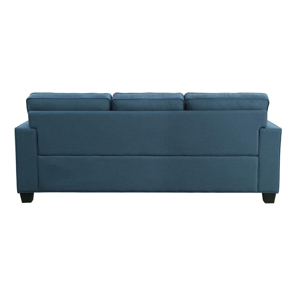 Elmont Blue Modern Transitional Solid Wood And Plywood Textured Fabric Upholstery Sofa - Ella Furniture